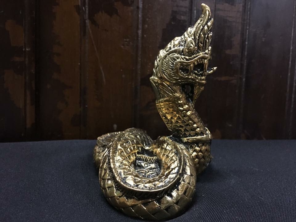 พญานาคทองเหลือง ไม่ยกหาง ขนาด 4.3 นิ้ว