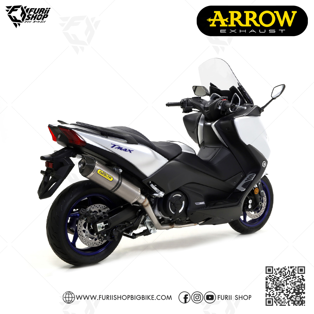 ท่อมอเตอร์ไซค์ Arrow Titanium-Carbon : for Yamaha TMAX530 SX/DX 2017-2019 & TMAX560 2020-2021 & All new Tmax560 2022-2023