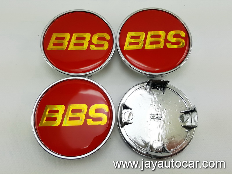 ฝาล้อรถยนต์ BBS สำหรับ ล้อแม็ก สติ๊กเกอร์เรซิ่น BBS แดง ขอบเงิน ขนาด 63.5 มิล 1ชุด 4ชิ้น 63.5mm.