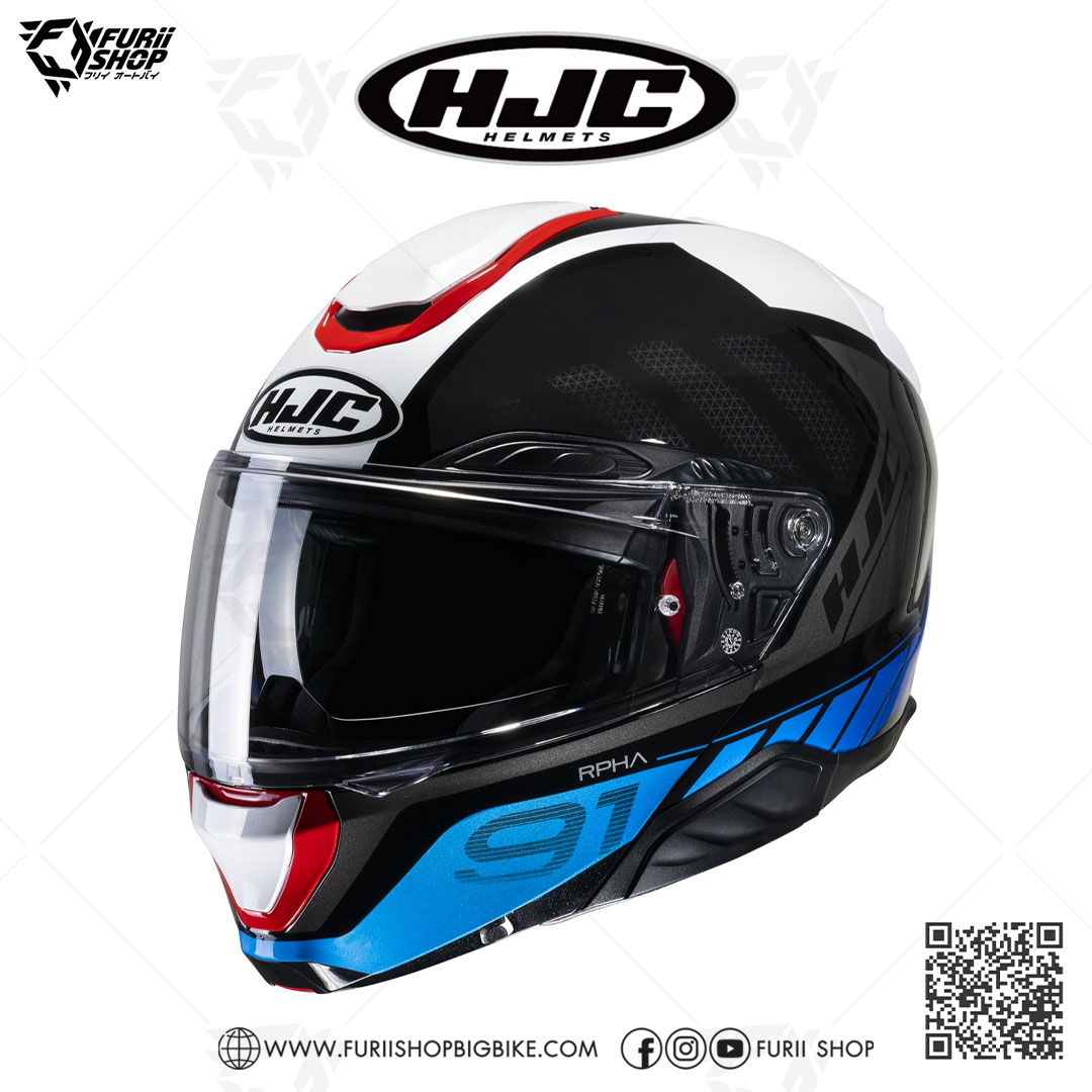 หมวกกันน็อคเต็มใบ(มีแว่นดำ) HJC RPHA91 : RAFINO MC21