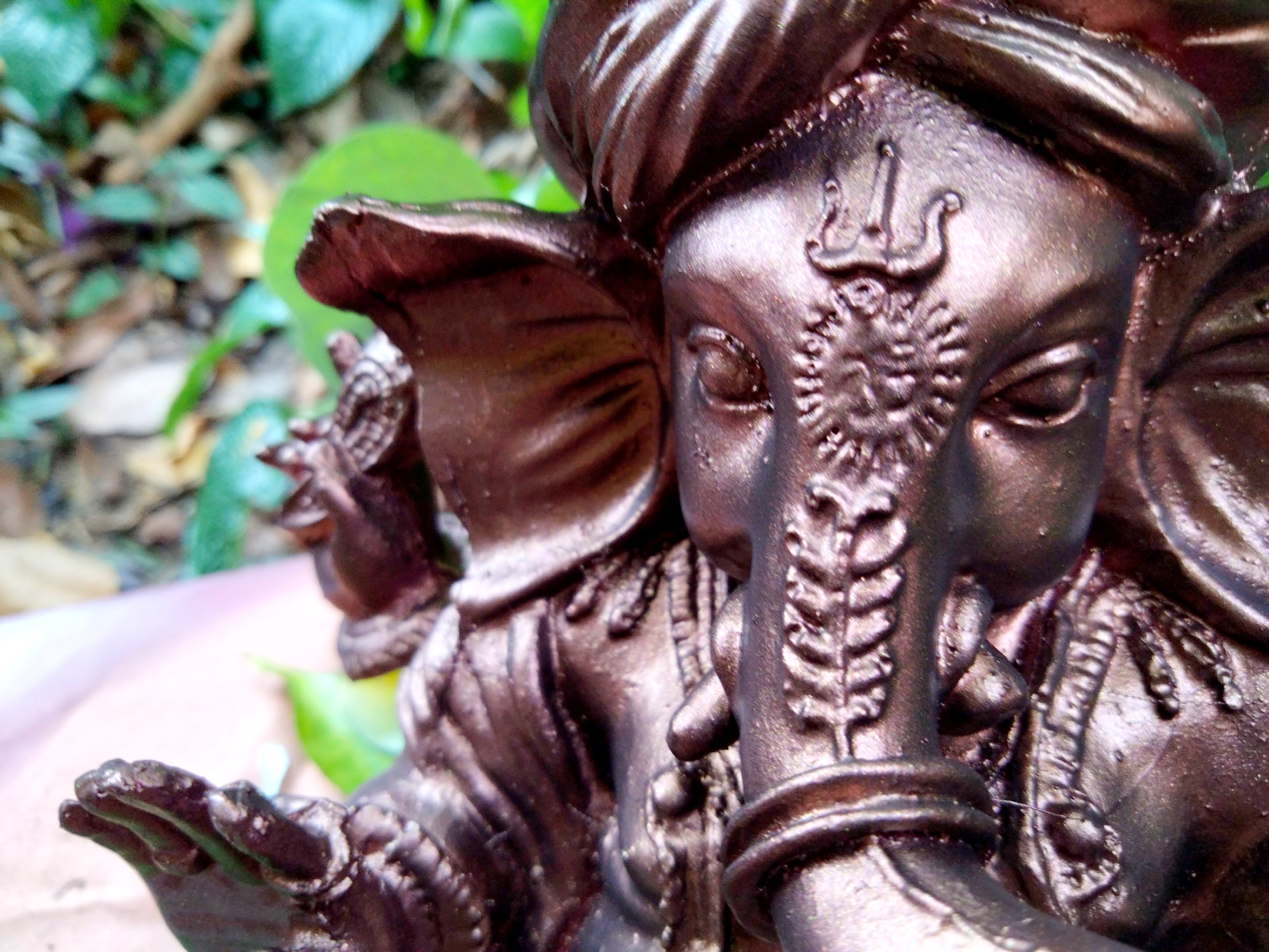 พระพิฆเนศ ปางโพกผ้า ค้าขายรุ่งเรือง โทนสีน้ำตาลเกรงขาม