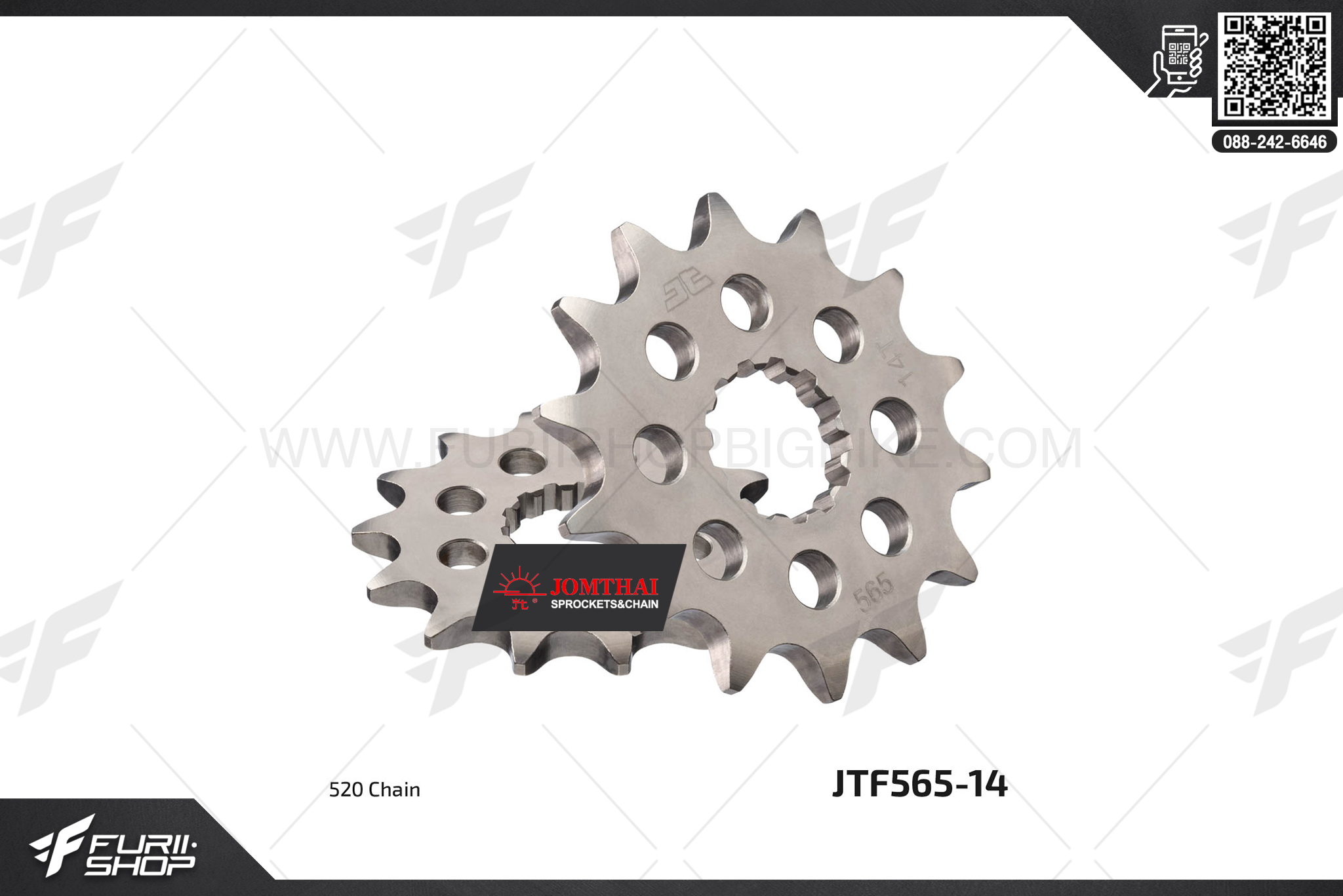สเตอร์หน้า JOMTHAI (พระอาทิตย์) 14ฟัน รหัส JTF565-14 For YZF-R3 2015