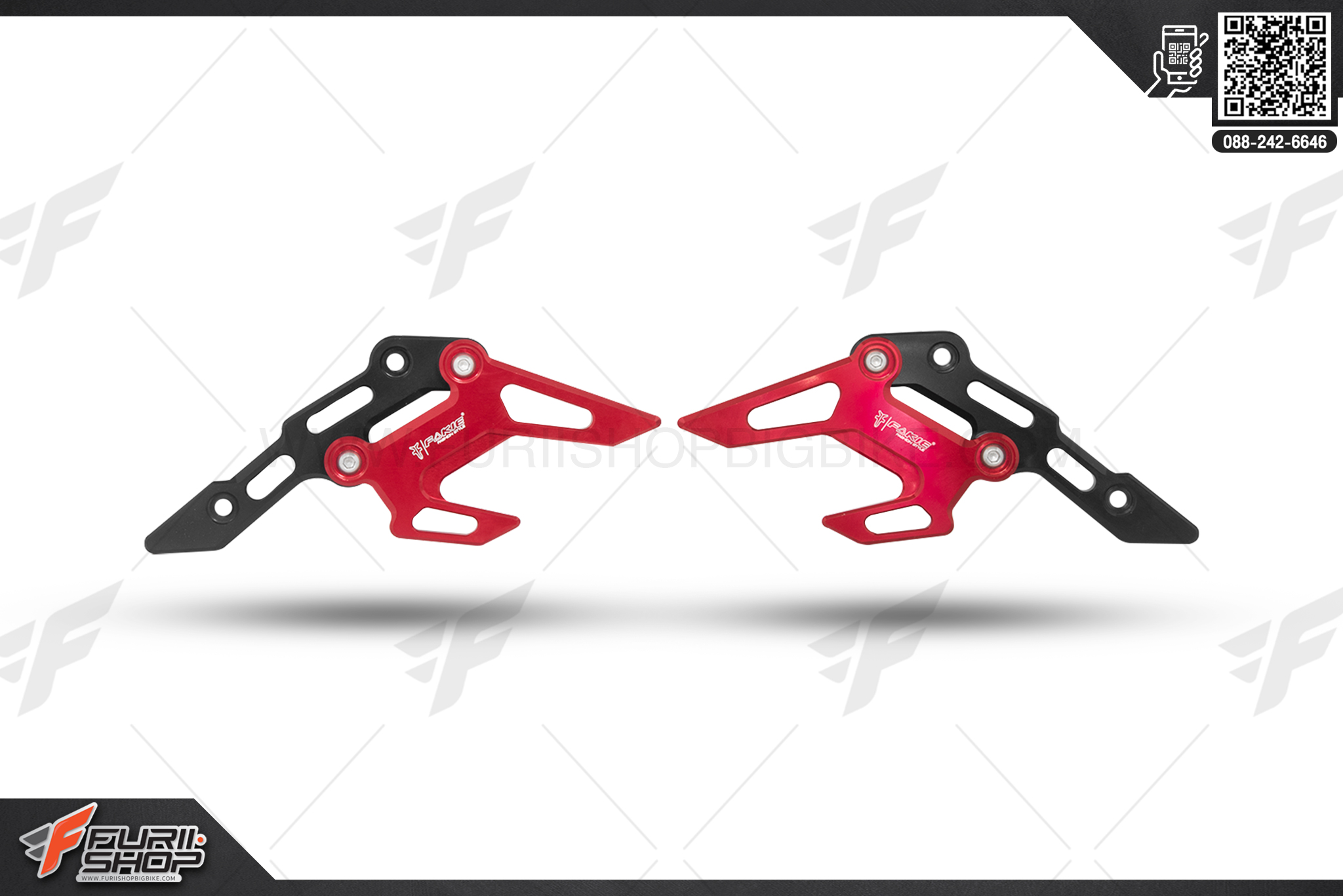 การ์ดบังโช๊คหน้า Fakie X-MAX300 สีแดง