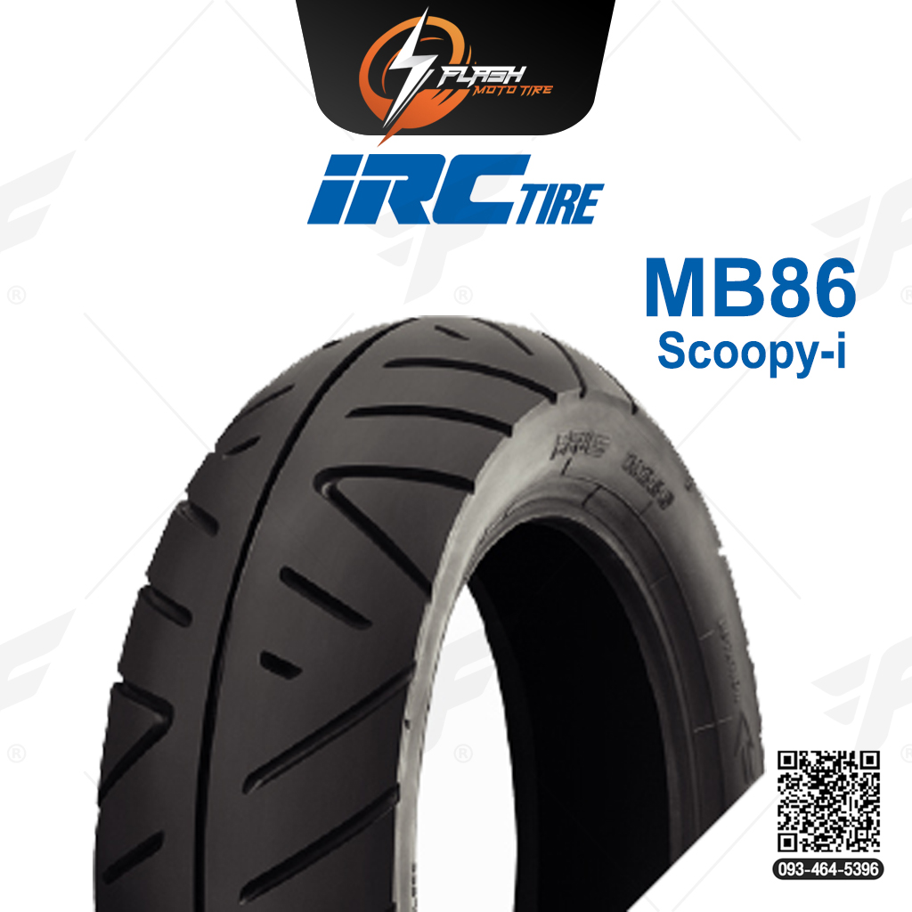 ยางขอบ12 ยางมอเตอร์ไซต์ IRC(ไออาร์ซี) MB.86 F TL (Scoopy-i) ยางหน้า 100/90 -12 ยางบิ๊กไบท์ ยางBigbike Mototire
