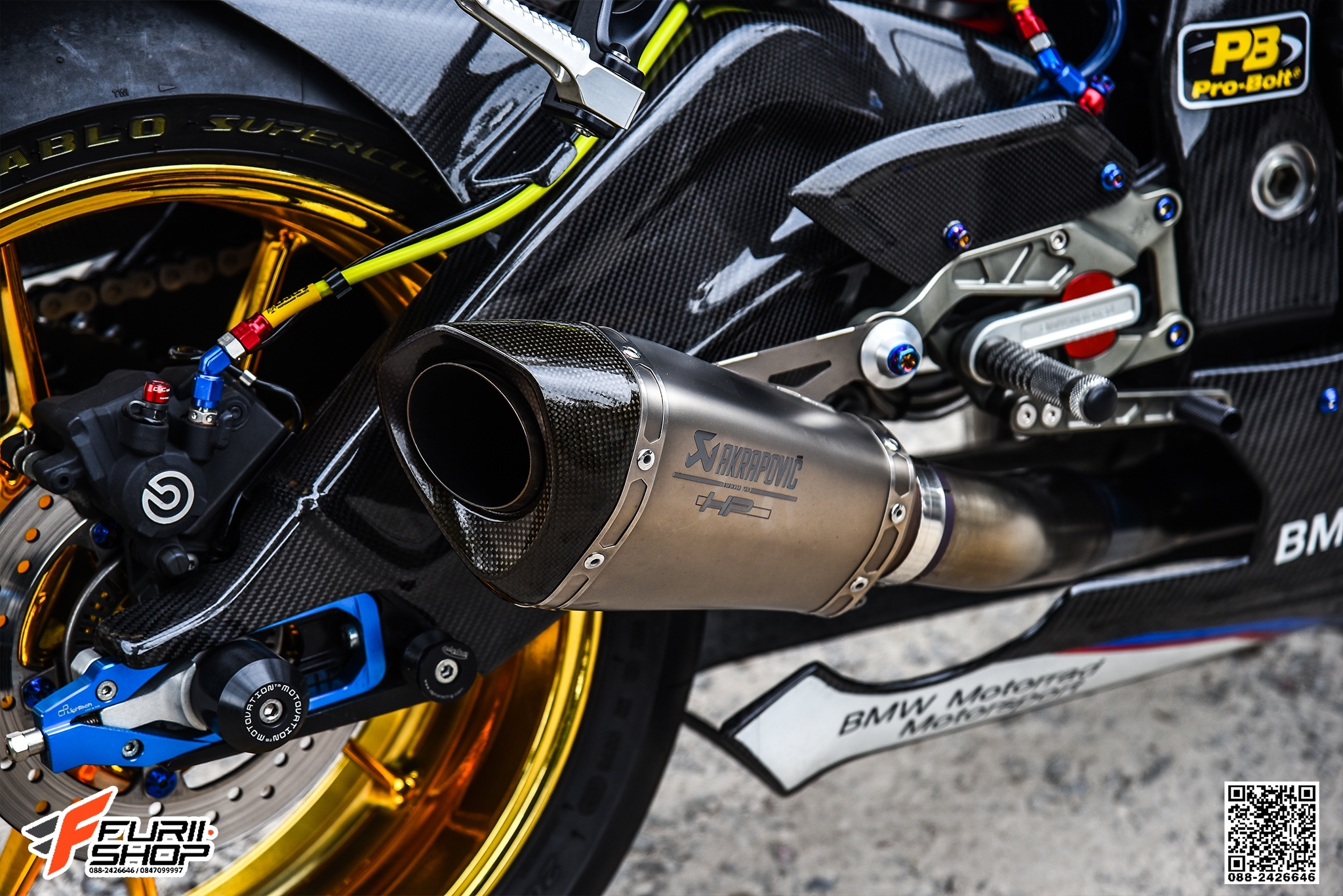 ท่อมอเตอร์ไซค์ AKRAPOVIC SHOTY FOR BMW S1000R ท่อแต่ง ท่อสูตร ท่อบิ๊กไบค์ ท่อBigbike ท่อไอเสีย