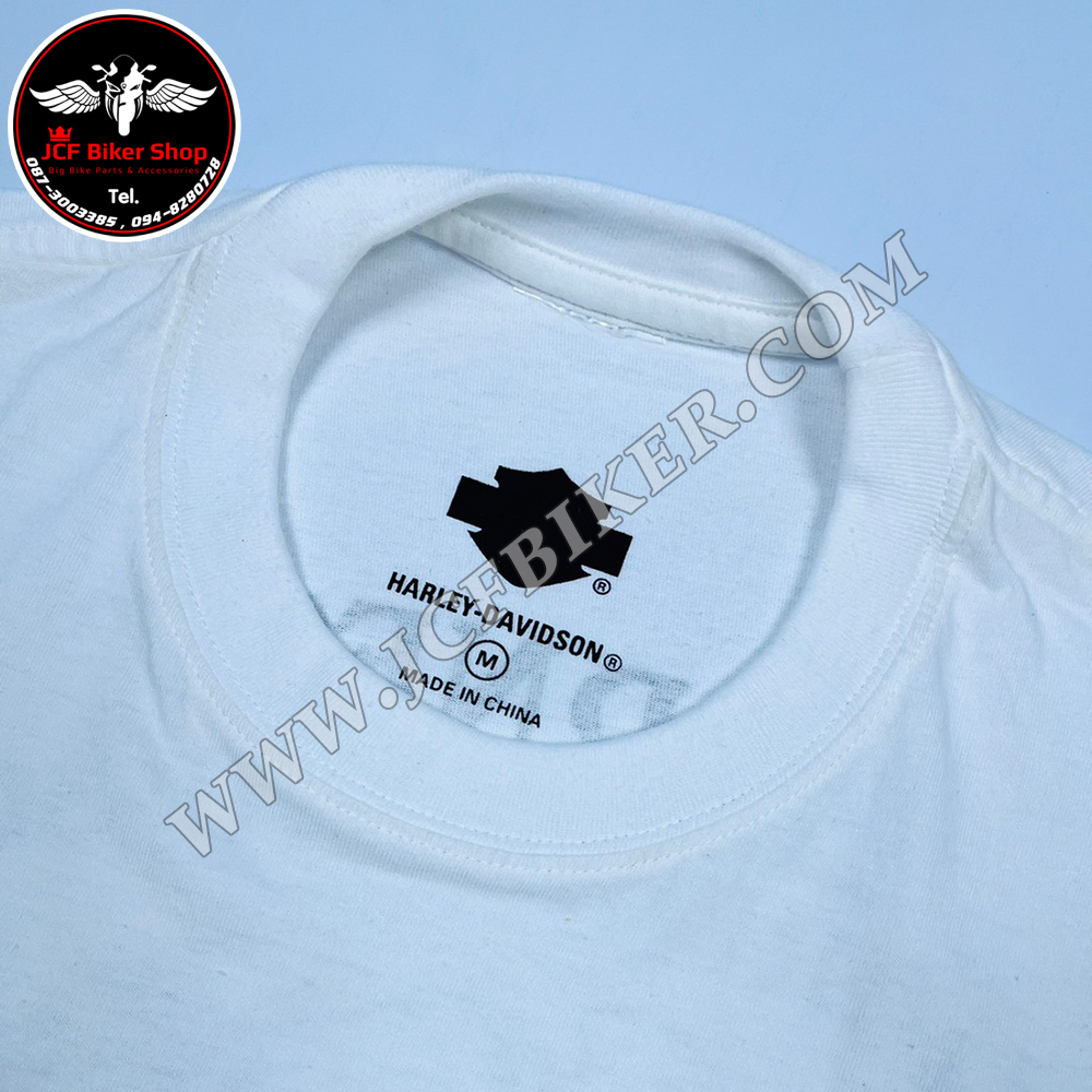 เสื้อยืดแขนสั้น H-D ลายกระโหลกตา ขาว S,M