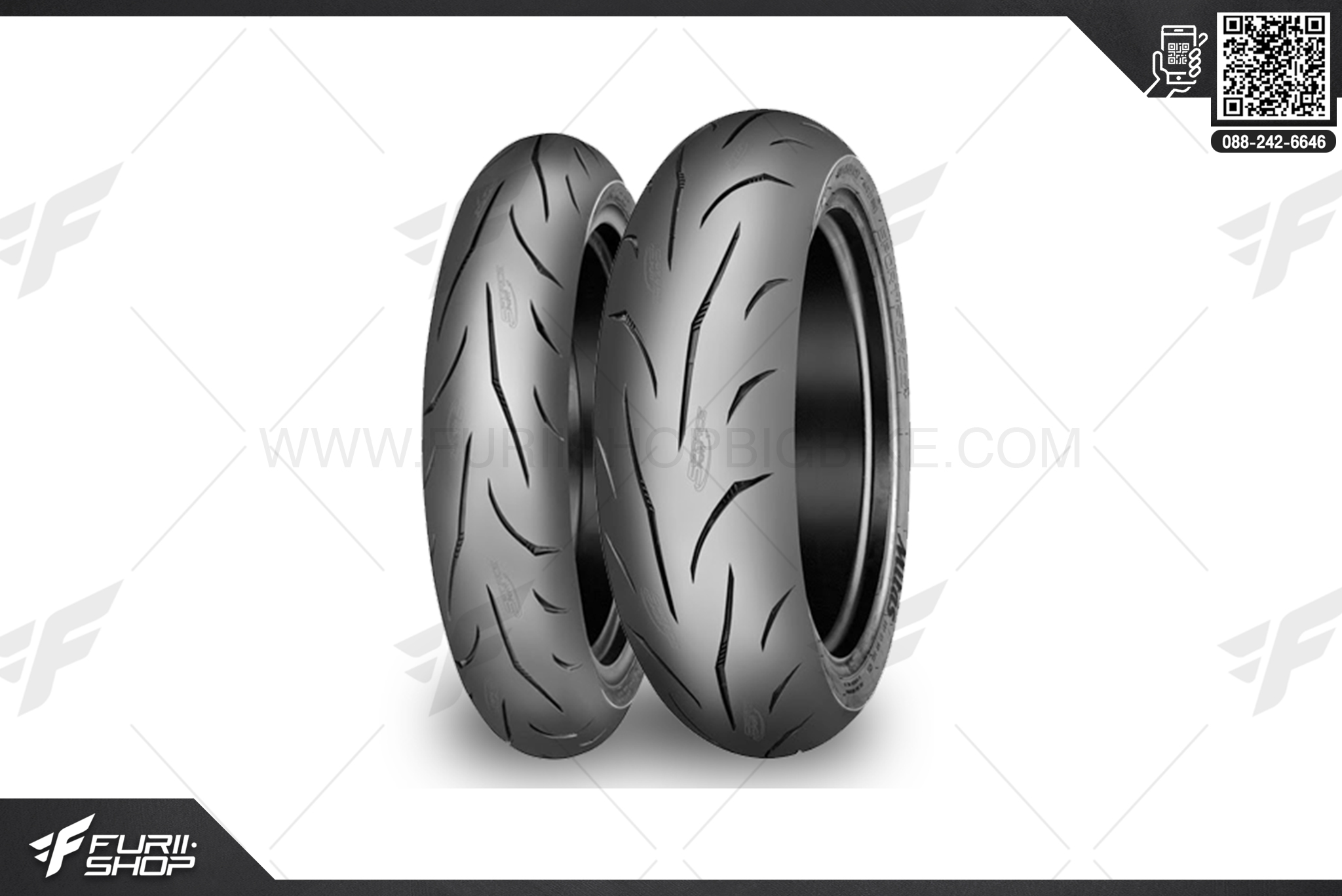 ยางมอเตอร์ไซค์บิ๊กไบค์ MITAS Sport Force+ 150/60 ZR17 ยางบิ๊กไบท์ ยางBigbike Mototire