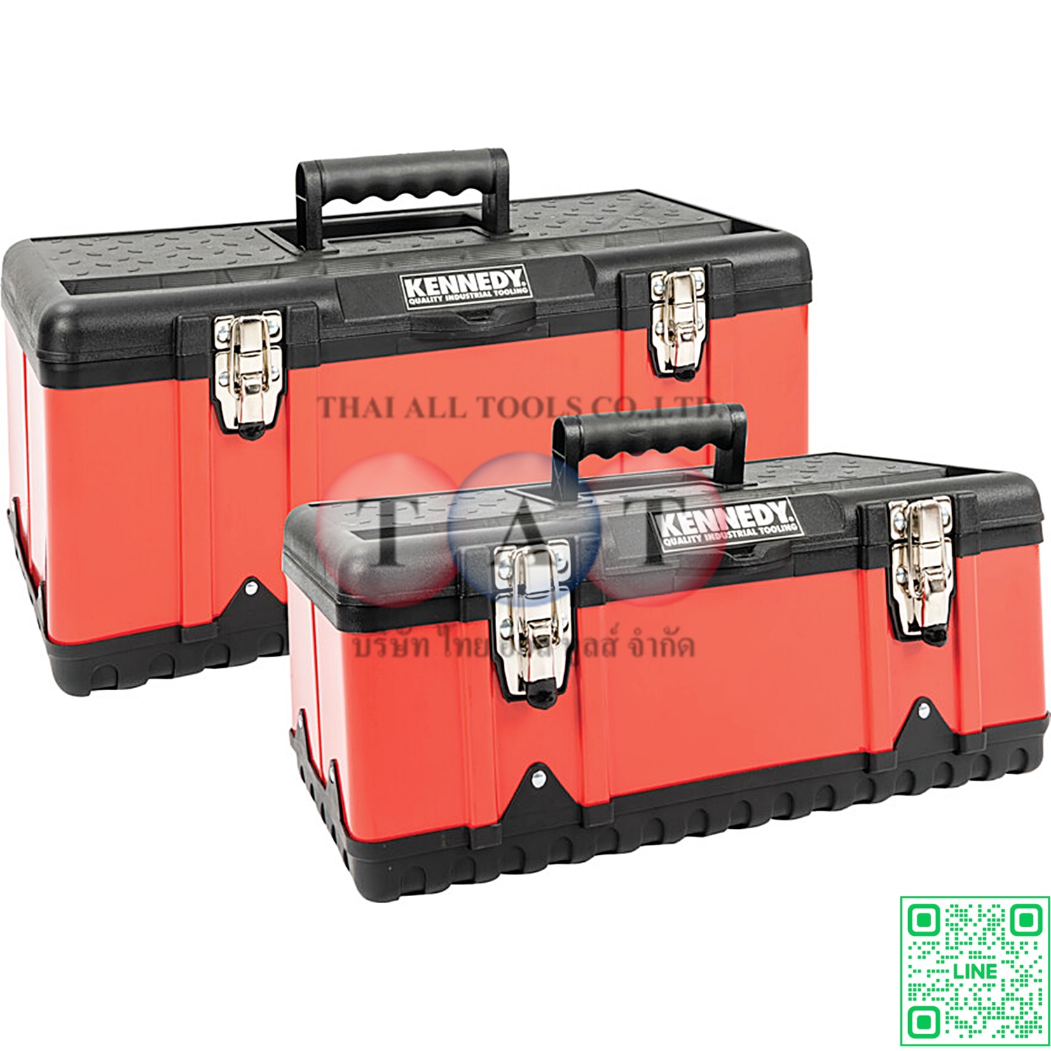 KEN5931400K ชุดกล่องเครื่องมือโลหะสีแดง 2 ชิ้น ขนาด 470x582 มม. KENNEDY