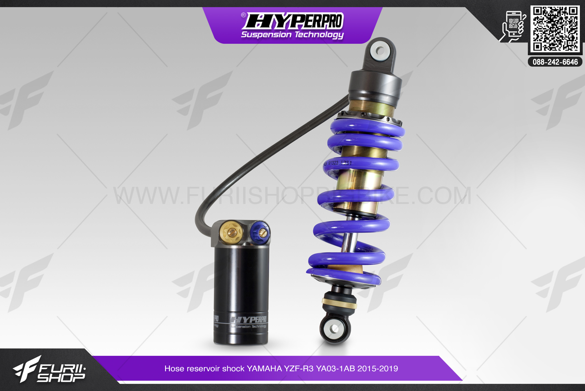 โช้คอัพหลัง HYPERPRO Hose Reservoir Shock TRIUMPH TIGER 800 XCxXca TR08-1AD 2016-2017