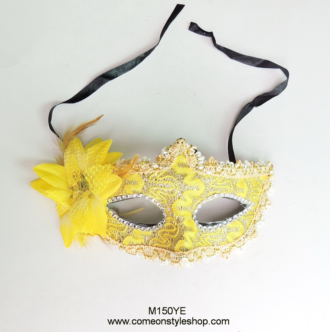 หน้ากากปาร์ตี้สไตล์เวนิสประดับดอกไม้ หน้ากากออกงาน ปาร์ตี้ การแสดง Fancy Masquerade 