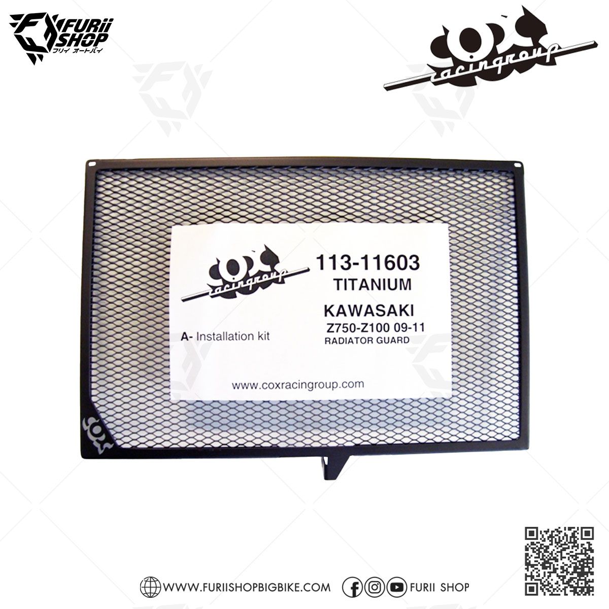 การ์ดหม้อน้ำ Cox Racing Radiator Guard (Black) : for Kawasaki Z800