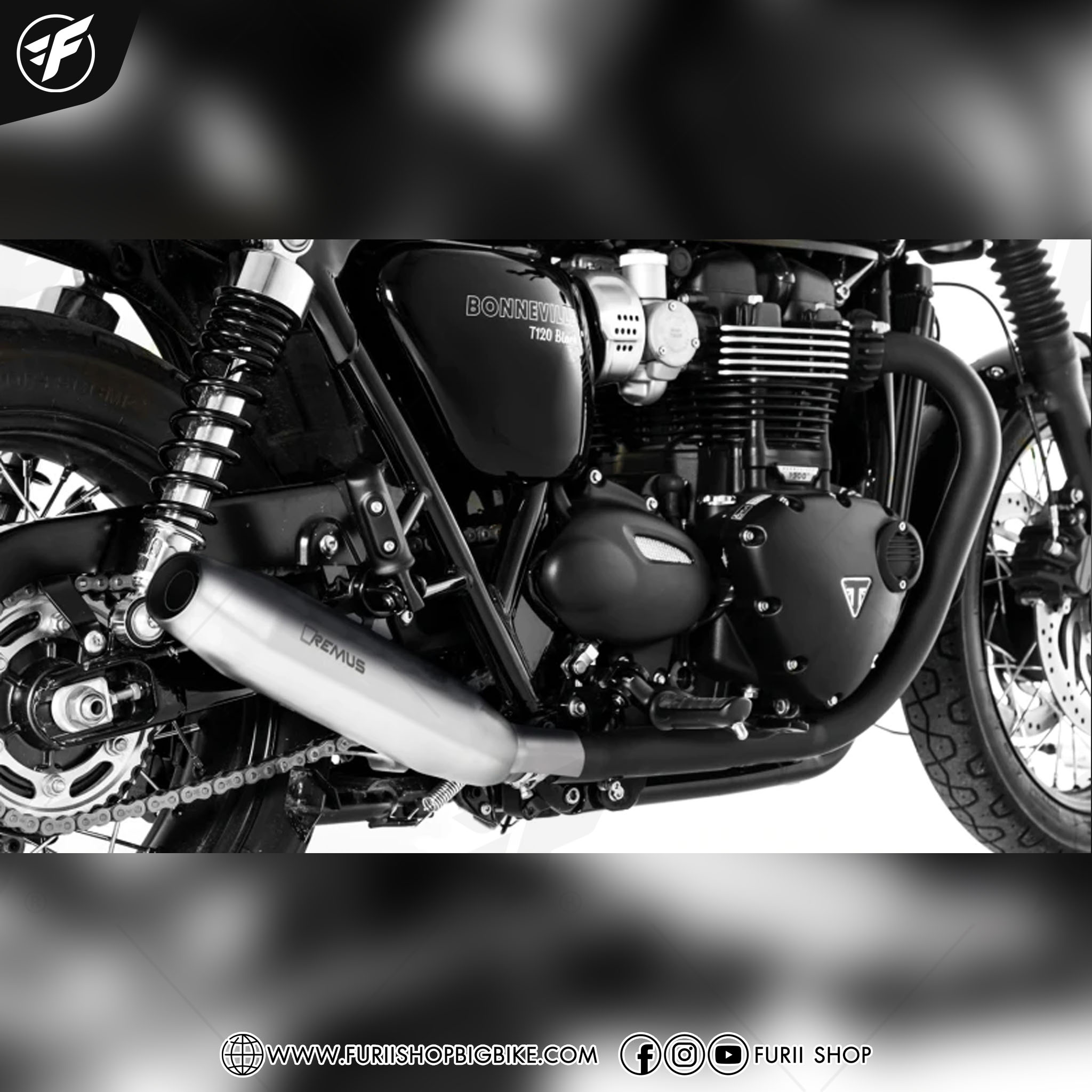 ท่อ REMUS SLIP ON CHROME FOR Triumph T120 Bonneville
