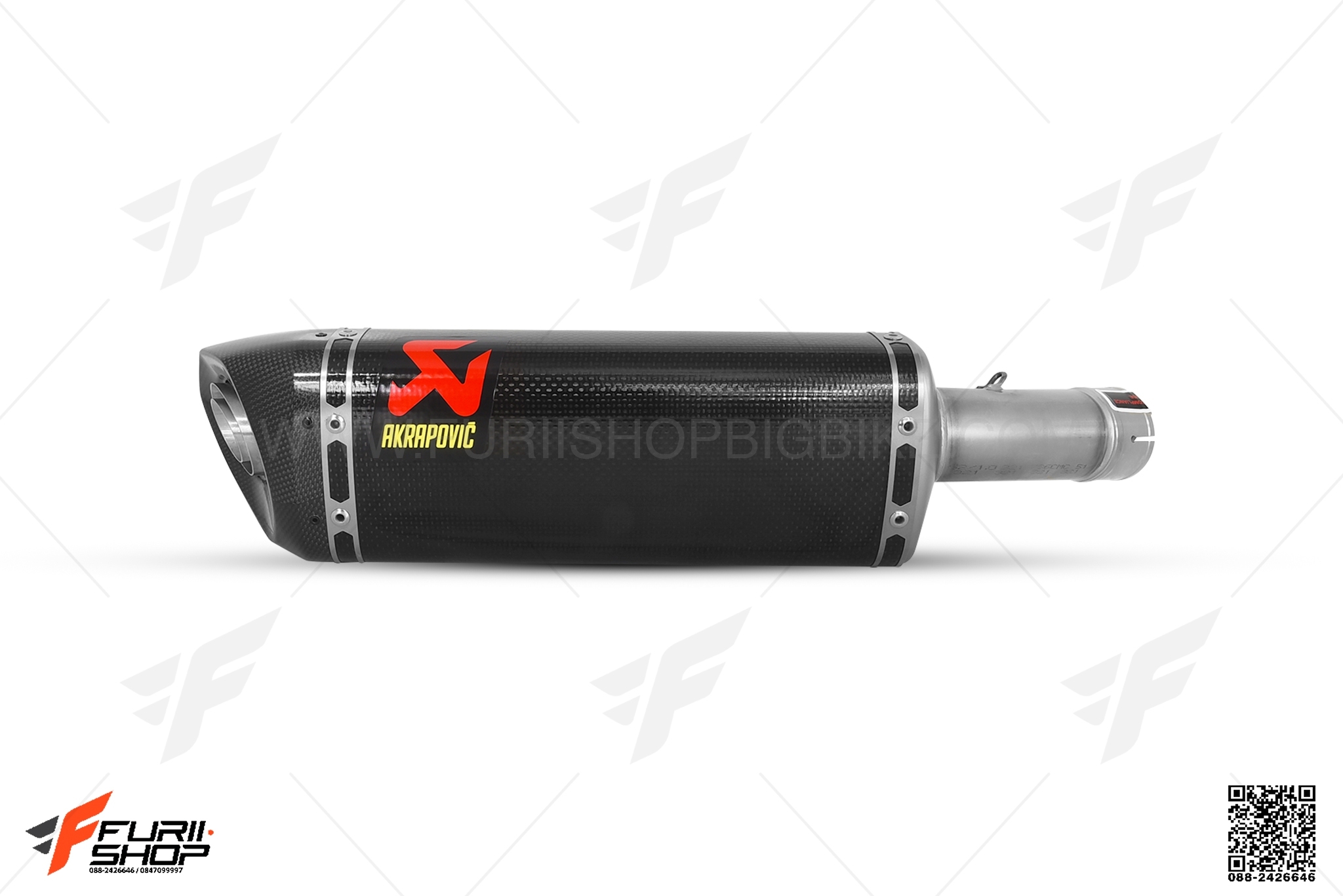ท่อมอเตอร์ไซค์ AKRAPOVIC CARBON SILP-ON NEW SHAPE FOR KAWASAKI NINJA400 ท่อแต่ง ท่อสูตร ท่อบิ๊กไบค์ ท่อBigbike ท่อไอเสีย