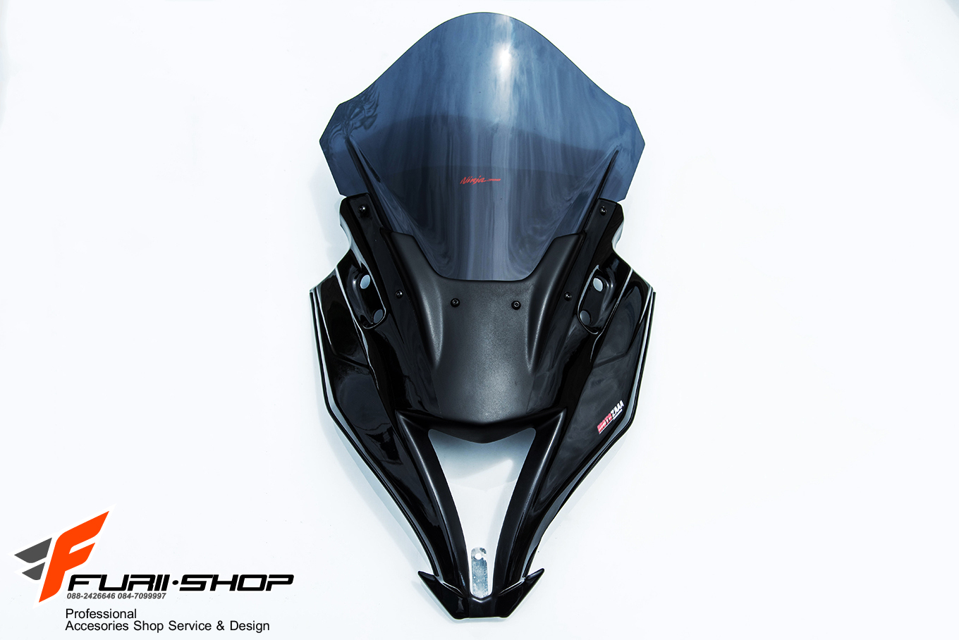ชิวหน้า MOTOZAAA ทรง ZX10R สีดำ FOR KAWASAKI NINJA300