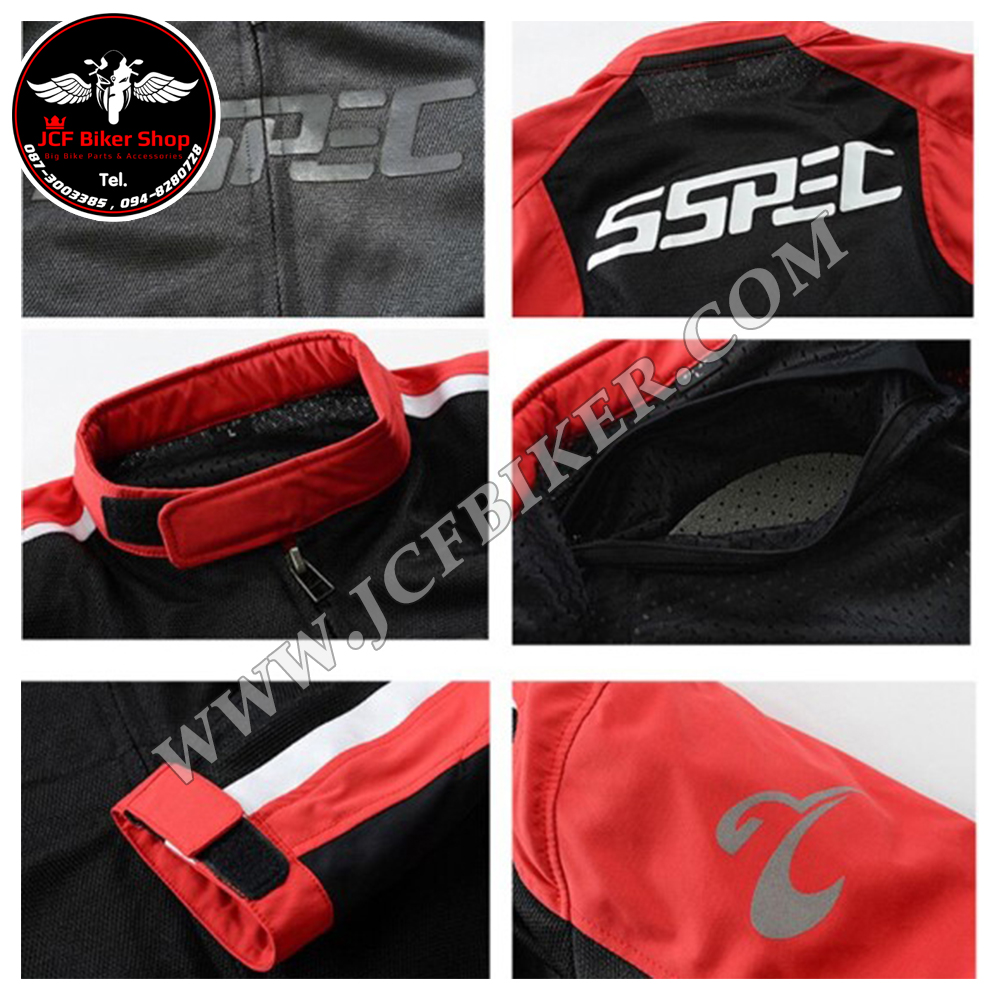 เสื้อการ์ด เสื้อการ์ดมอเตอร์ไซค์ SSPEC SCJ-6002 B2 ผ้าตาข่ายโพลีเอสเตอร์ระบายอากาศ สวมใส่สบาย