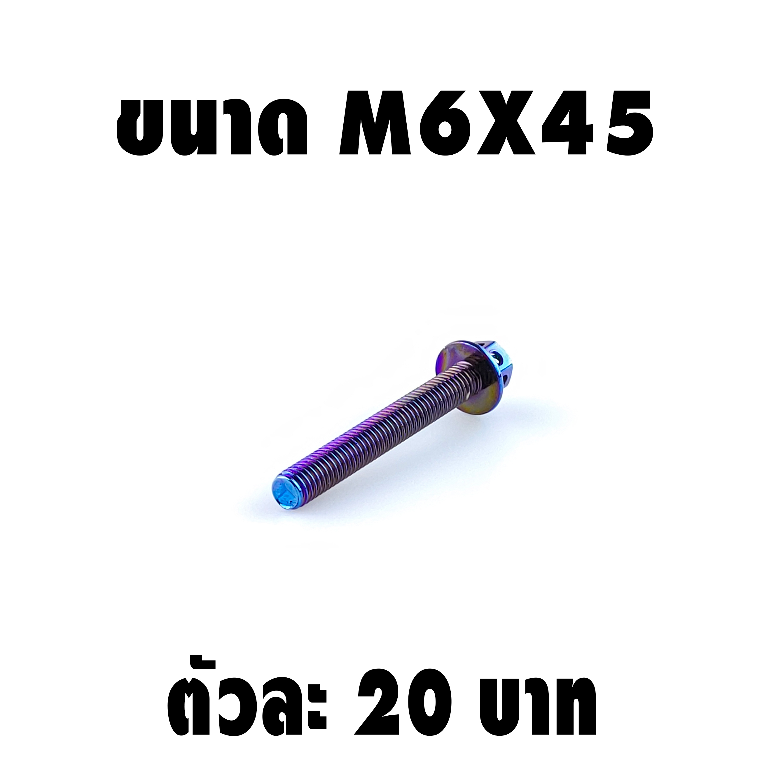 น็อตหัวเจาะไทเท (เบอร์10 M6X45)