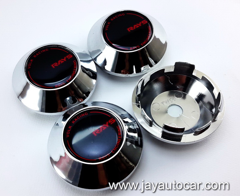 ฝาล้อรถยนต์ แม็กแต่ง สำหรับ ล้อแม็ก RAYS สีเงิน ขนาด 58 มิล 1ชุด 4ชิ้น มาใหม่ สวยมาก 58mm.