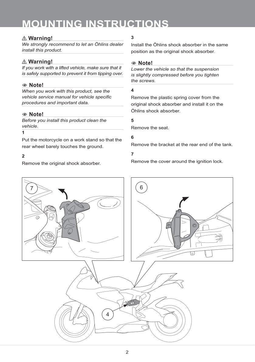 โช๊คหลังแต่ง Ohlins DU569 For Ducati Panigale V2 ปี 2020-2023