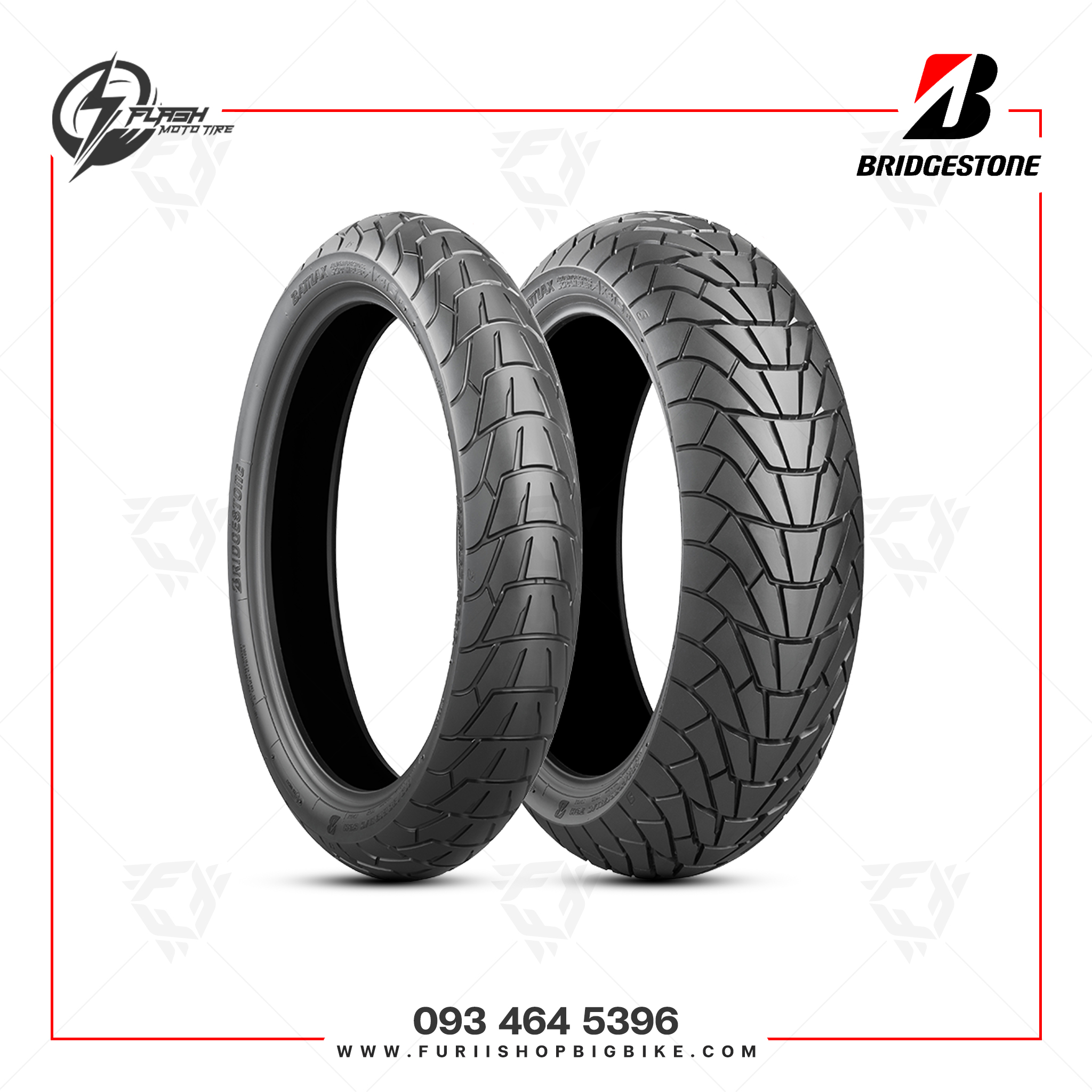 ยางมอเตอร์ไซค์ Bridgestone Battlax AX41S : F 120/70R17 + R 180/55R17