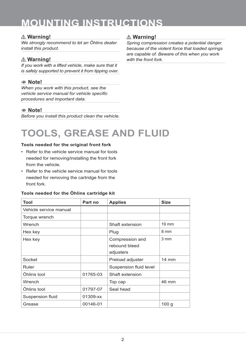 สปริงโช้คหน้า Ohlins FKS519 For Yamaha MT-09 SP 2021-2023