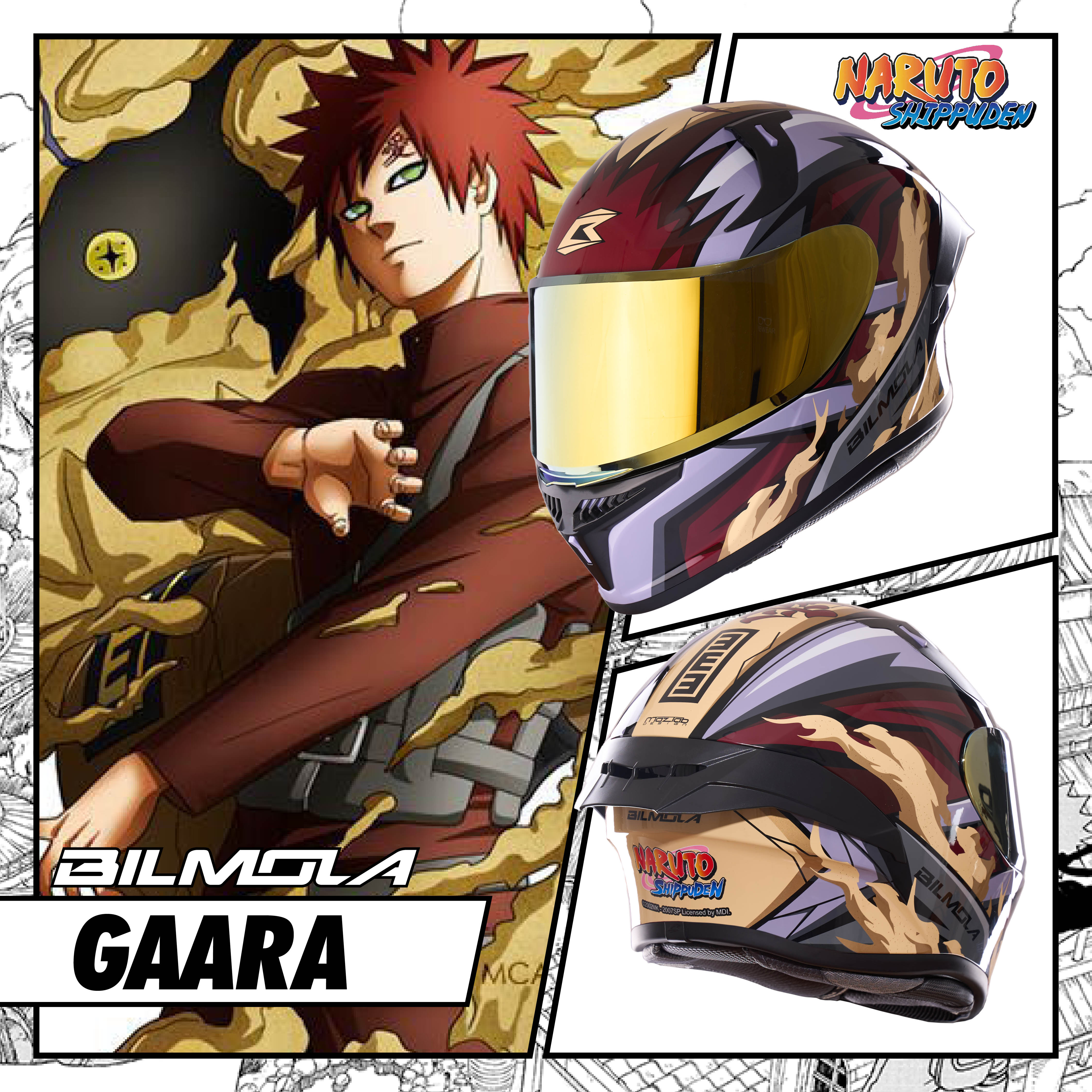 หมวกกันน็อคเต็มใบ Bilmola | Naruto [Limited Edition] : GAARA