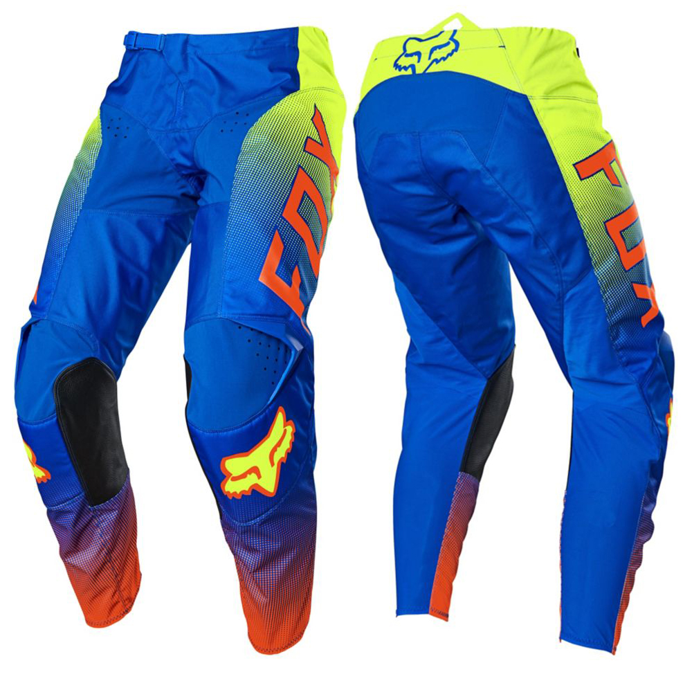กางเกงขับรถวิบาก กางเกงจักรยานยนต์วิบาก กางเกงวิบาก Motocross สีน้ำเงินเขียว