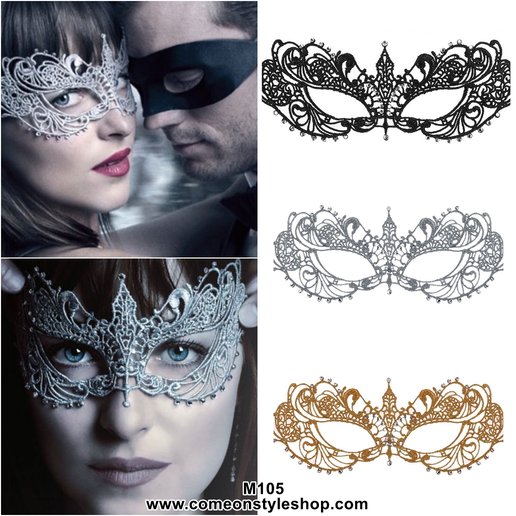 หน้ากาก Fifty Shade Darker รุ่นพรีเมียม ผ้าลูกไม้ประดับคริสตัล หน้ากากปาร์ตี้ ออกงาน แฟนซี 