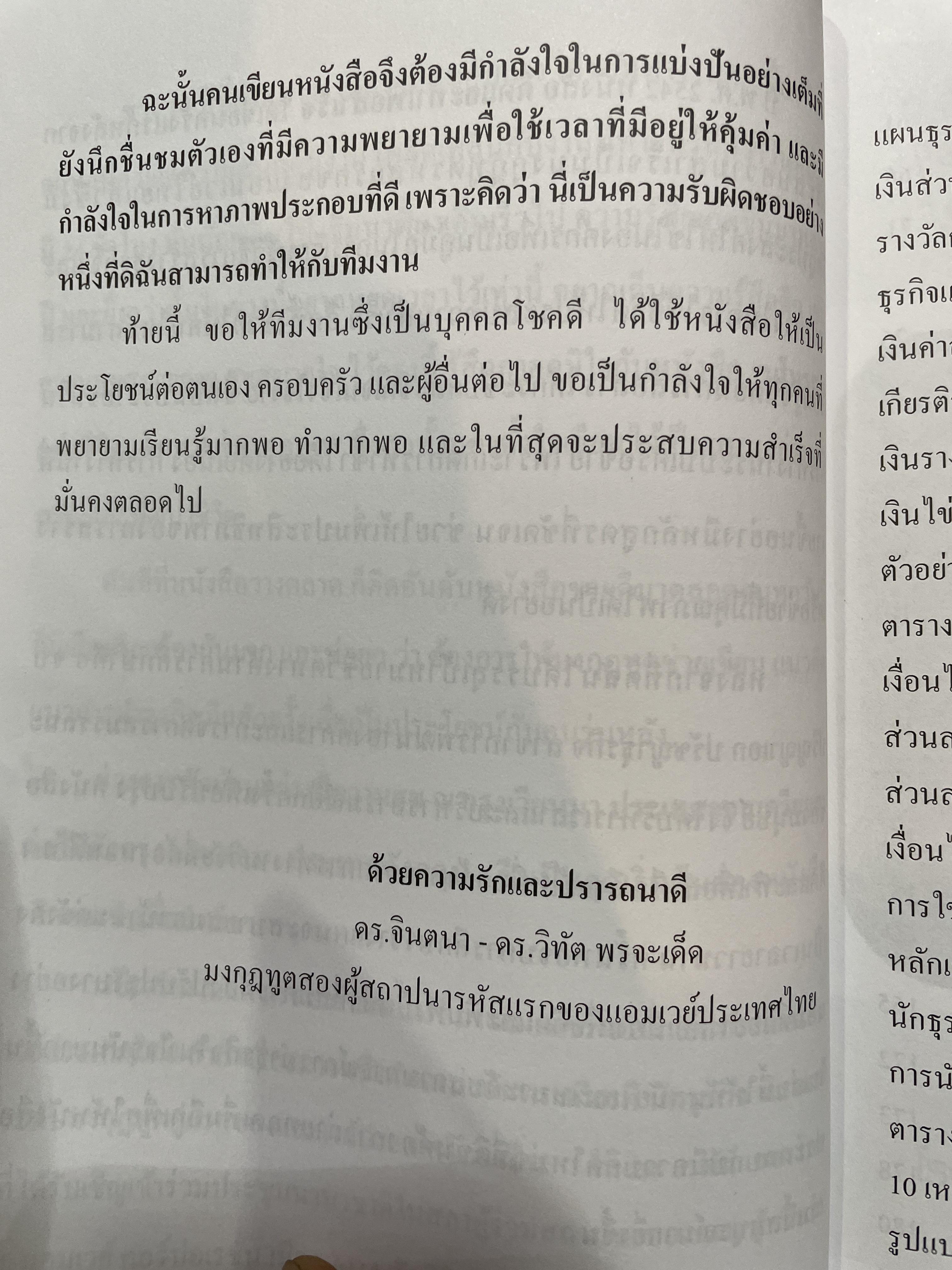 คิดและทำ เพื่อสำเร็จ Think and Act. for. Successful. Network Marketing. โดย ดร.วิทัต -คุณจินตนา พรจะเด็ด The 1 th. Crop Ambassadors of Thailand 1,009 กรัม