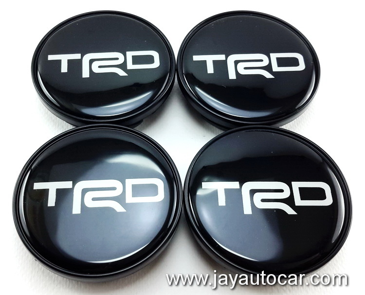 ฝาล้อรถยนต์ สำหรับ ล้อแม็ก สติ๊กเกอร์ TRD ดำ ขนาด 58 มิล 1ชุด 4ชิ้น 58mm.
