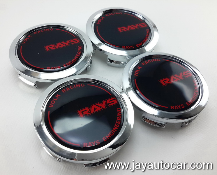 ฝาล้อรถยนต์ สำหรับ ล้อแม็ก สติ๊กเกอร์ RAYS สีเงิน โครมเมี่ยม ขนาด 73 มิล 1ชุด 4ชิ้น สำหรับ Te37 รูใหญ่