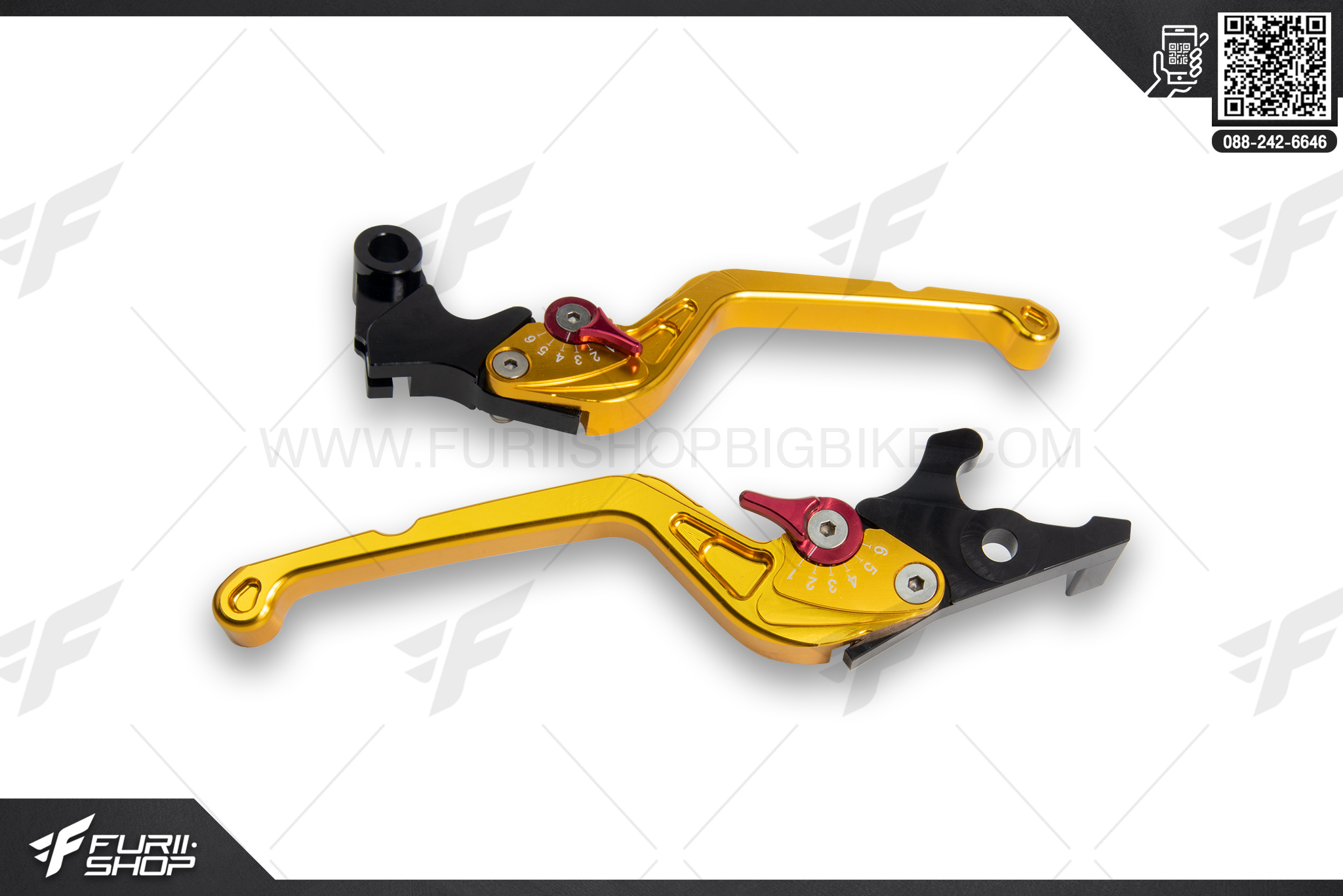 ก้านเบรคก้านครัช RIDE IT (สีดำ,ทอง) FOR YAMAHA R3/MT03