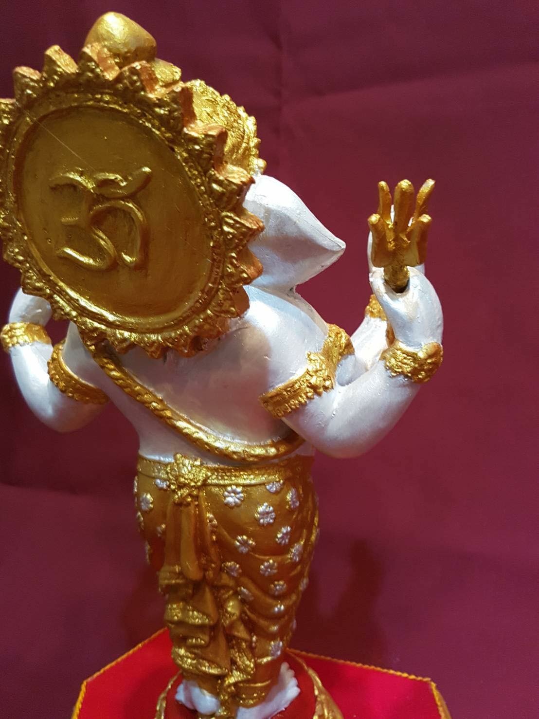 พระพิฆเนศ ปางร่ายรำ องค์สีขาวมุก