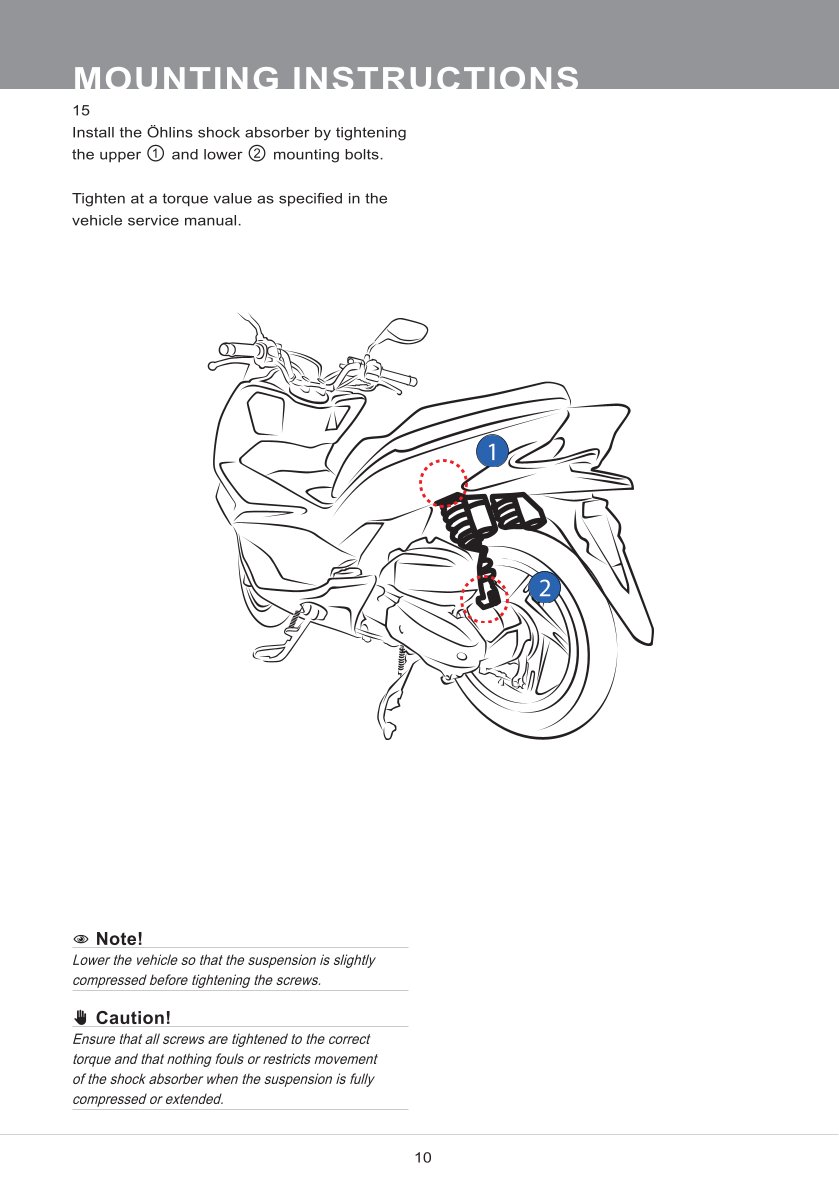 โช๊คหลัง โช๊คอัพ โช๊คแต่ง โช๊คมอเอตร์ไซค์ Ohlins HO 810 FOR PCX150 2018