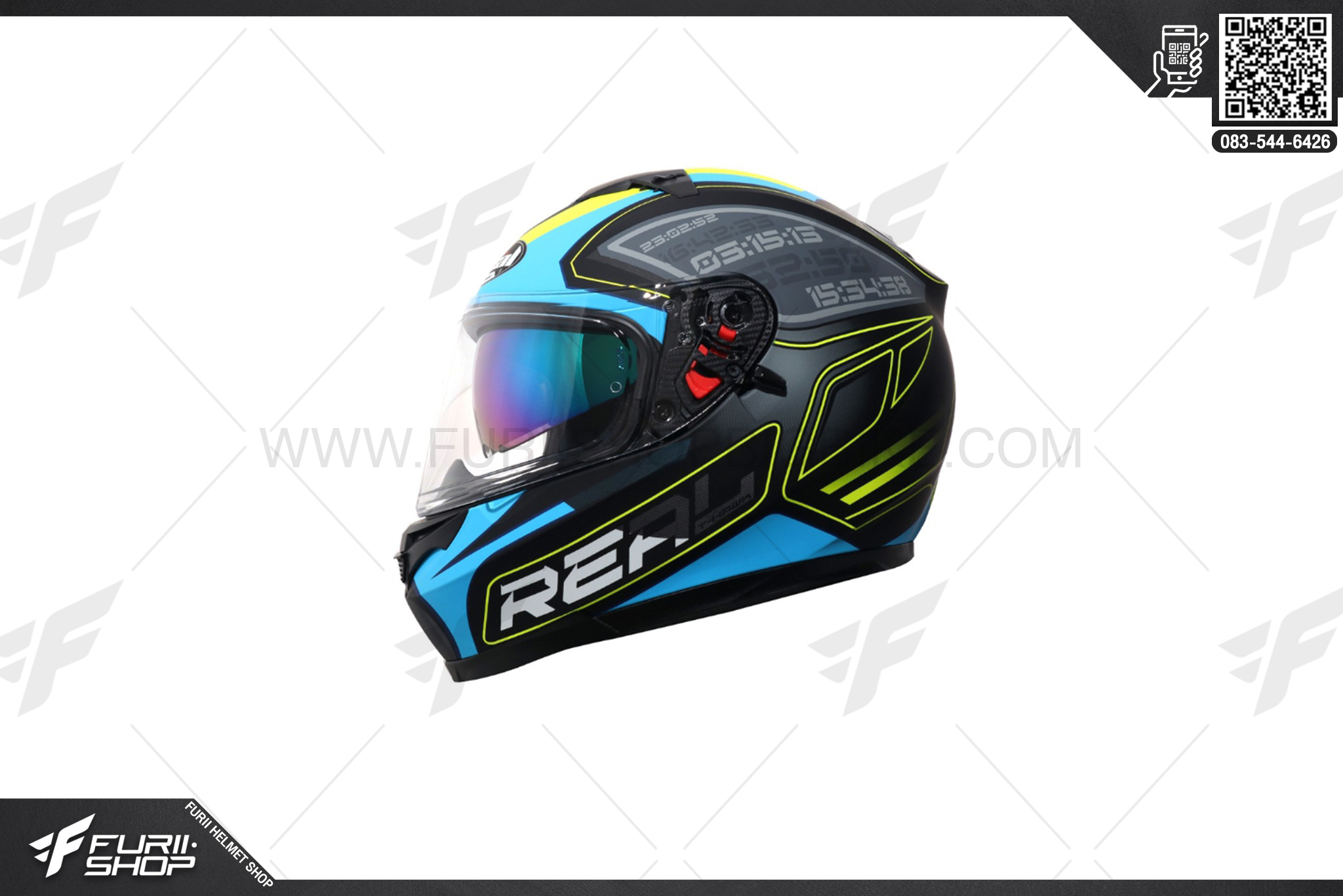 หมวกกันน็อค Real T-Hawk Tech ดำ-น้ำเงิน (ด้าน)