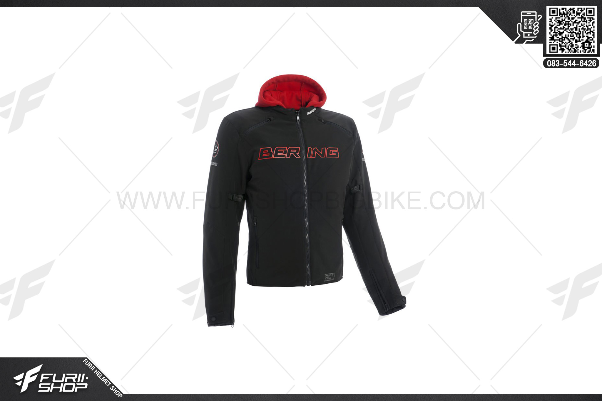 เสื้อแจ็คเก็ต Bering Jaap Evo Black/Red