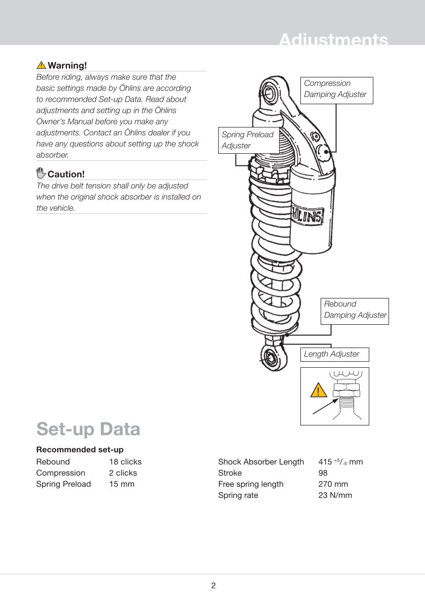 โช๊คหลังแต่ง Ohlins HD852 For Harley-Davidson XR 1200 ปี 2004-2022