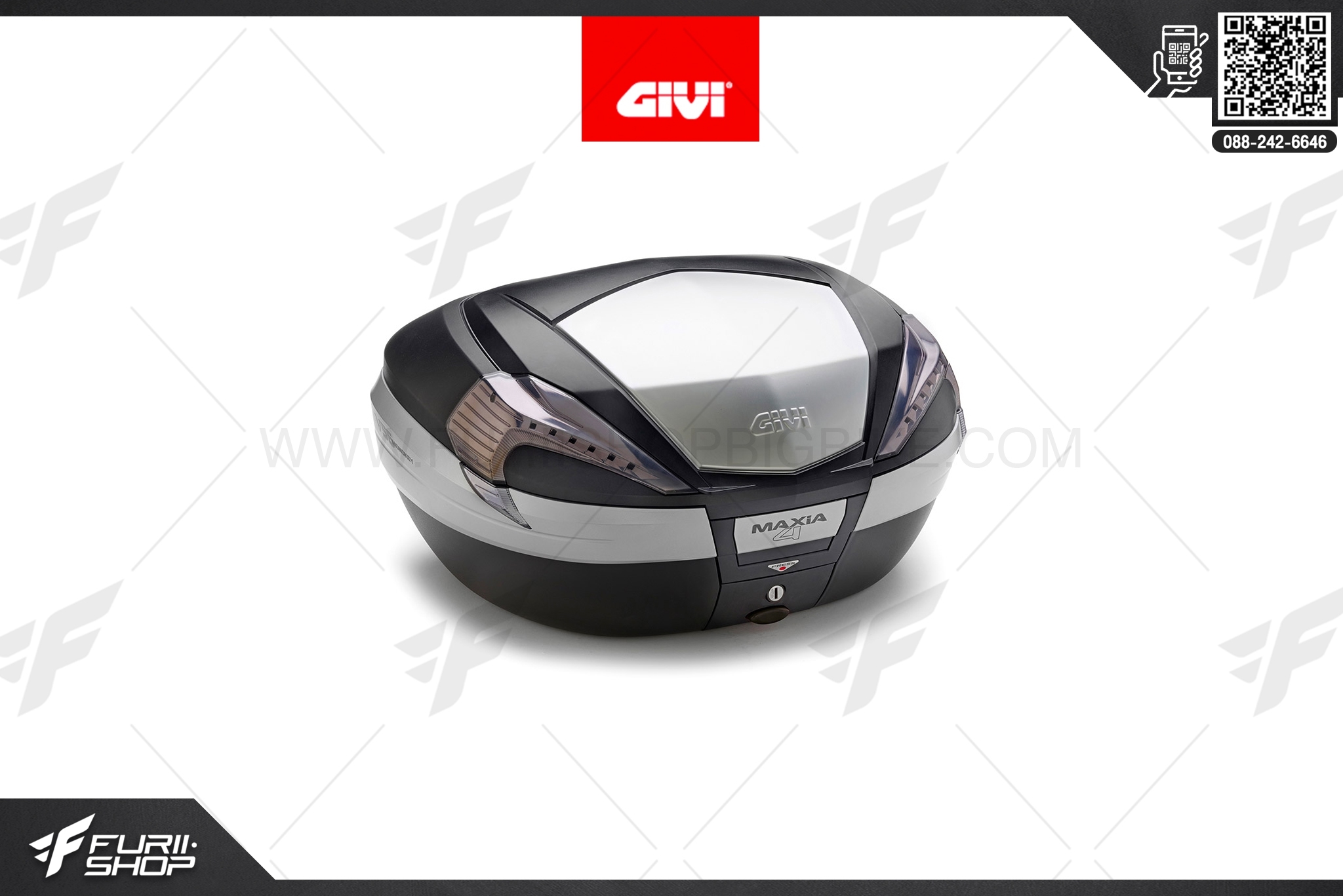 กล่องหลัง GIVI Top Cases V56NT : V56 with smoked reflectors and aluminium cover, Black