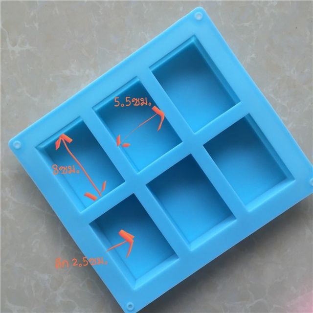 แม่พิมพ์ พิมพ์สี่เหลี่ยม6ช่อง