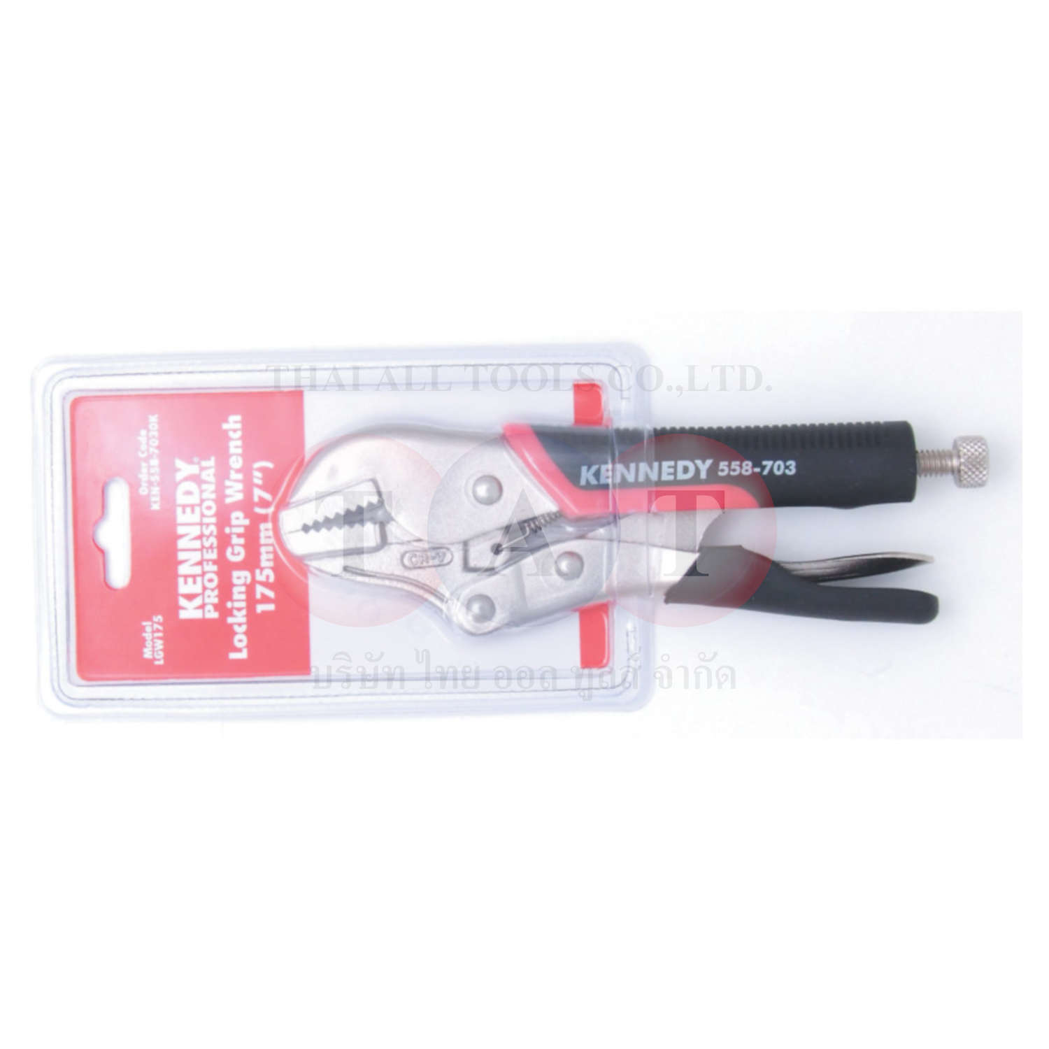 คีมล็อค 180mm/7" - Straight Jaw -Bi-Material Handle Grip Wrench KENNEDY