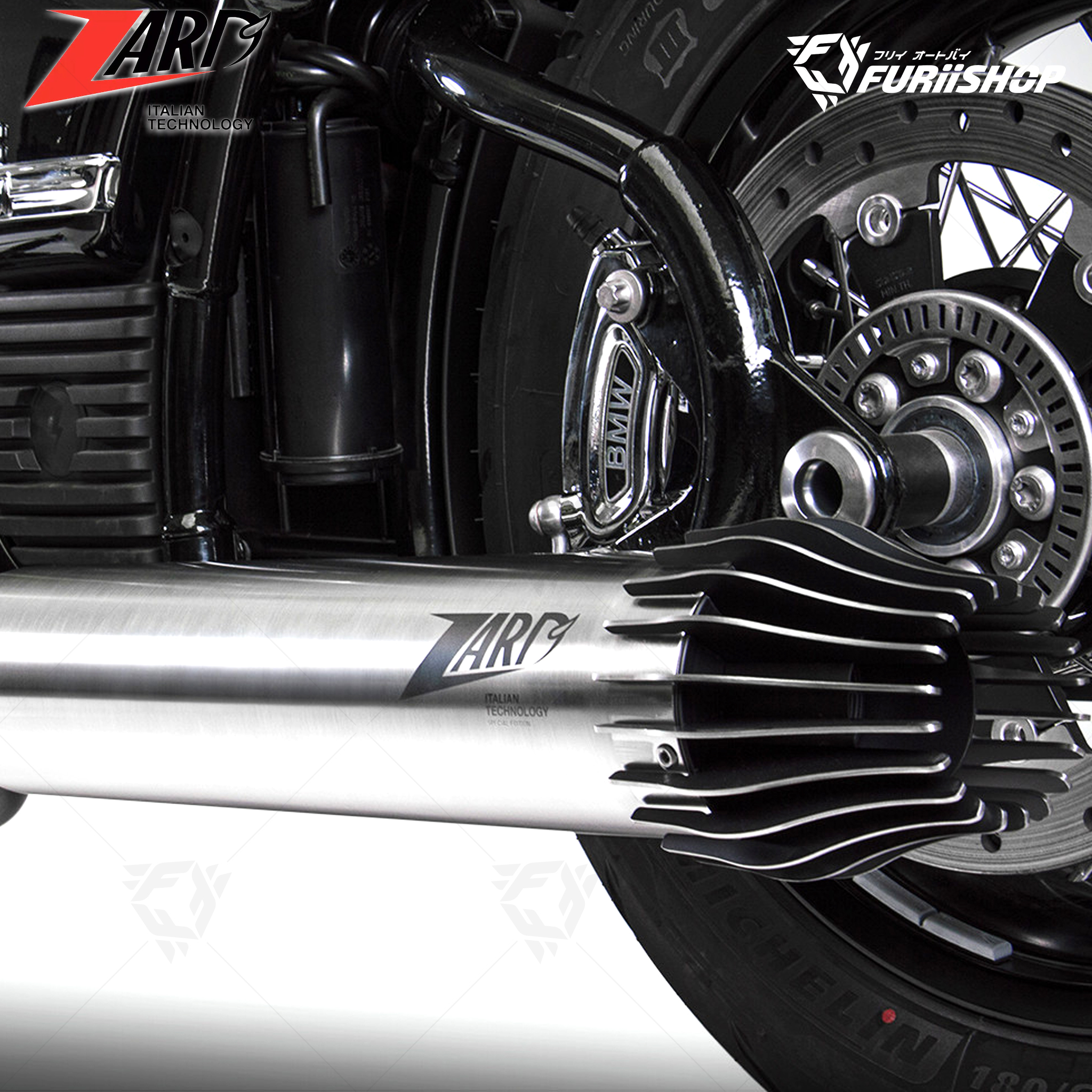 ท่อ Zard - Black-Titanium (For Exhibition only) for BMW R18 Bagger/Classic / Trans 2021-2024