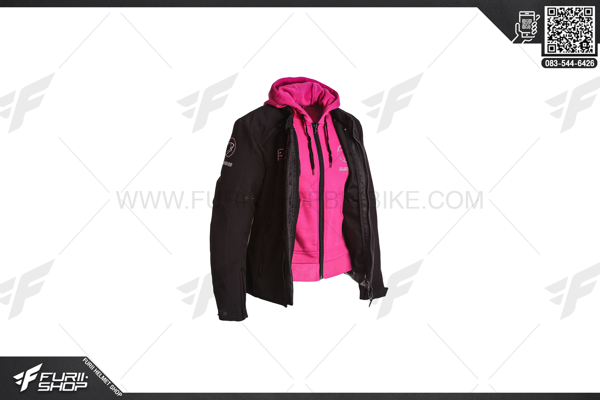 เสื้อแจ็คเก็ต Bering Lady Jaap Black/Fuchsia