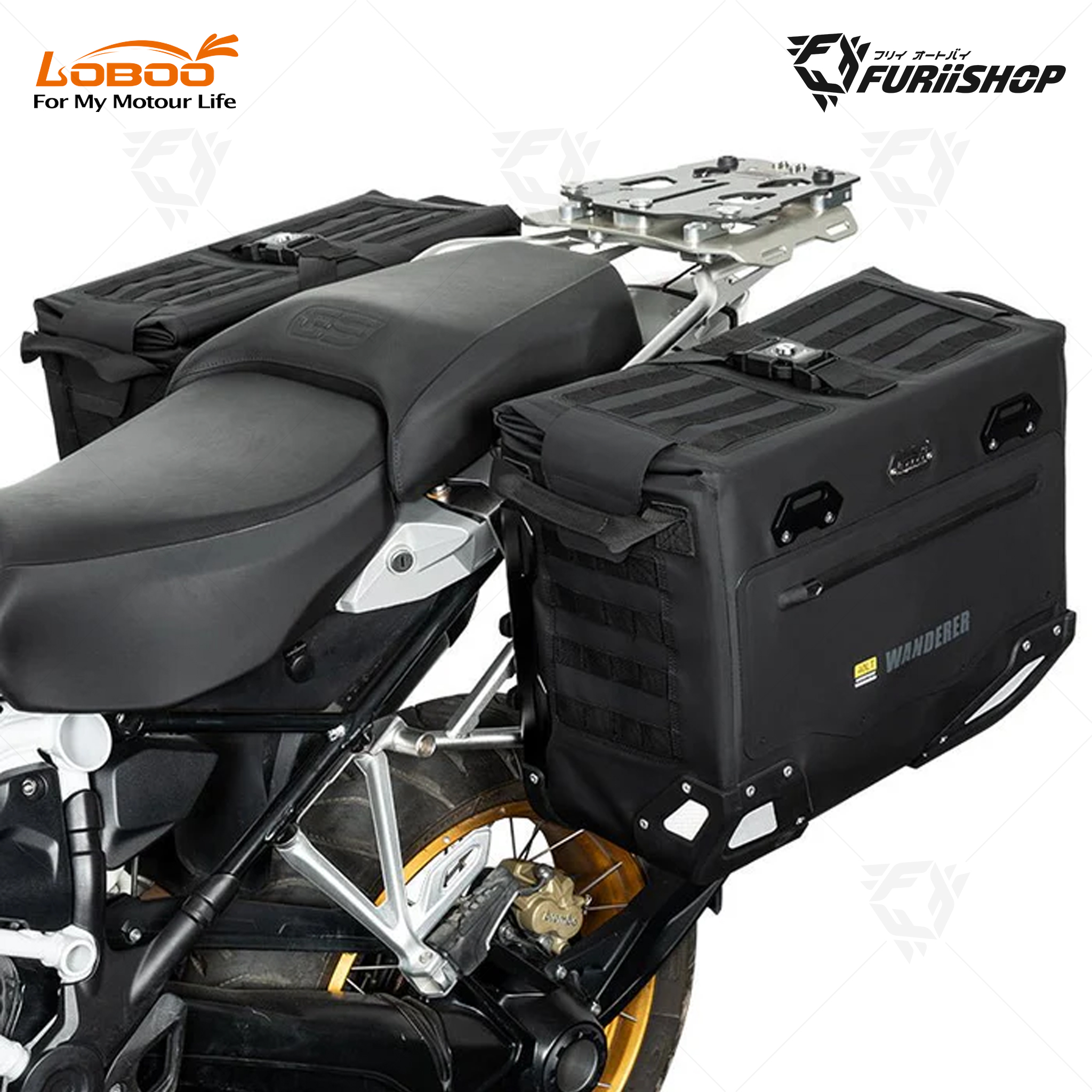 Wanderer Side Bag BCB30T-40T กระเป๋าติดแรคข้าง ขนาด 30+40 ลิตร สีดำ