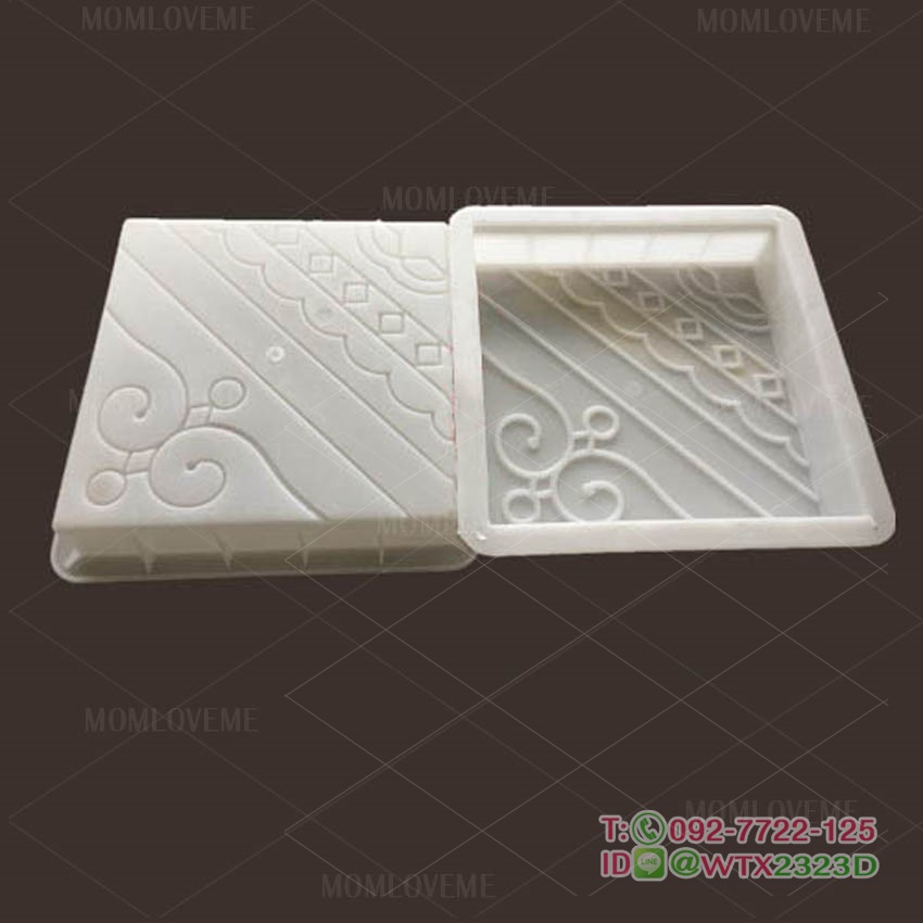 แม่พิมพ์บล็อคคอนกรีต ลายดอกบัวขนาด 25x25x5 cm