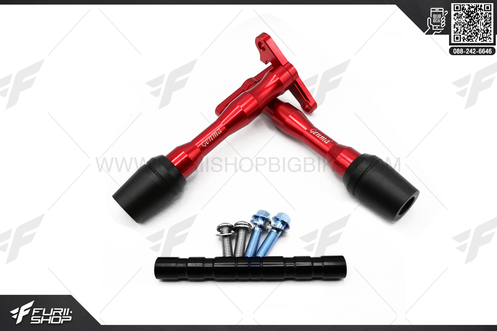ชุดกันล้มกลาง GENMA รุ่น FKI-Y1028-07 FOR YAMAHA R15 สีแดง