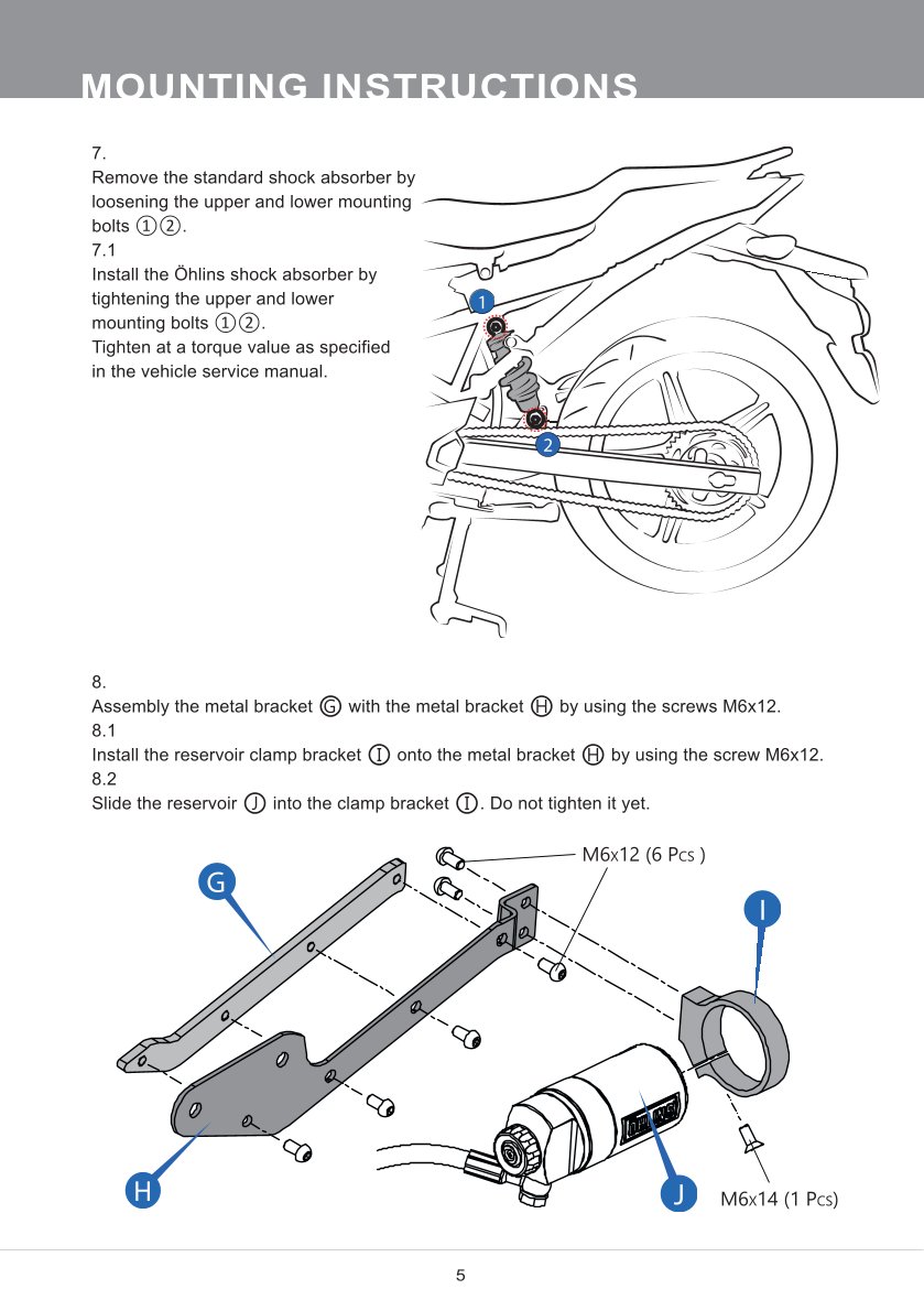 โช๊คหลังแต่ง Ohlins YA169 For Yamaha Exciter 155 / Y16ZR / Sniper 155 ปี 2021-2022