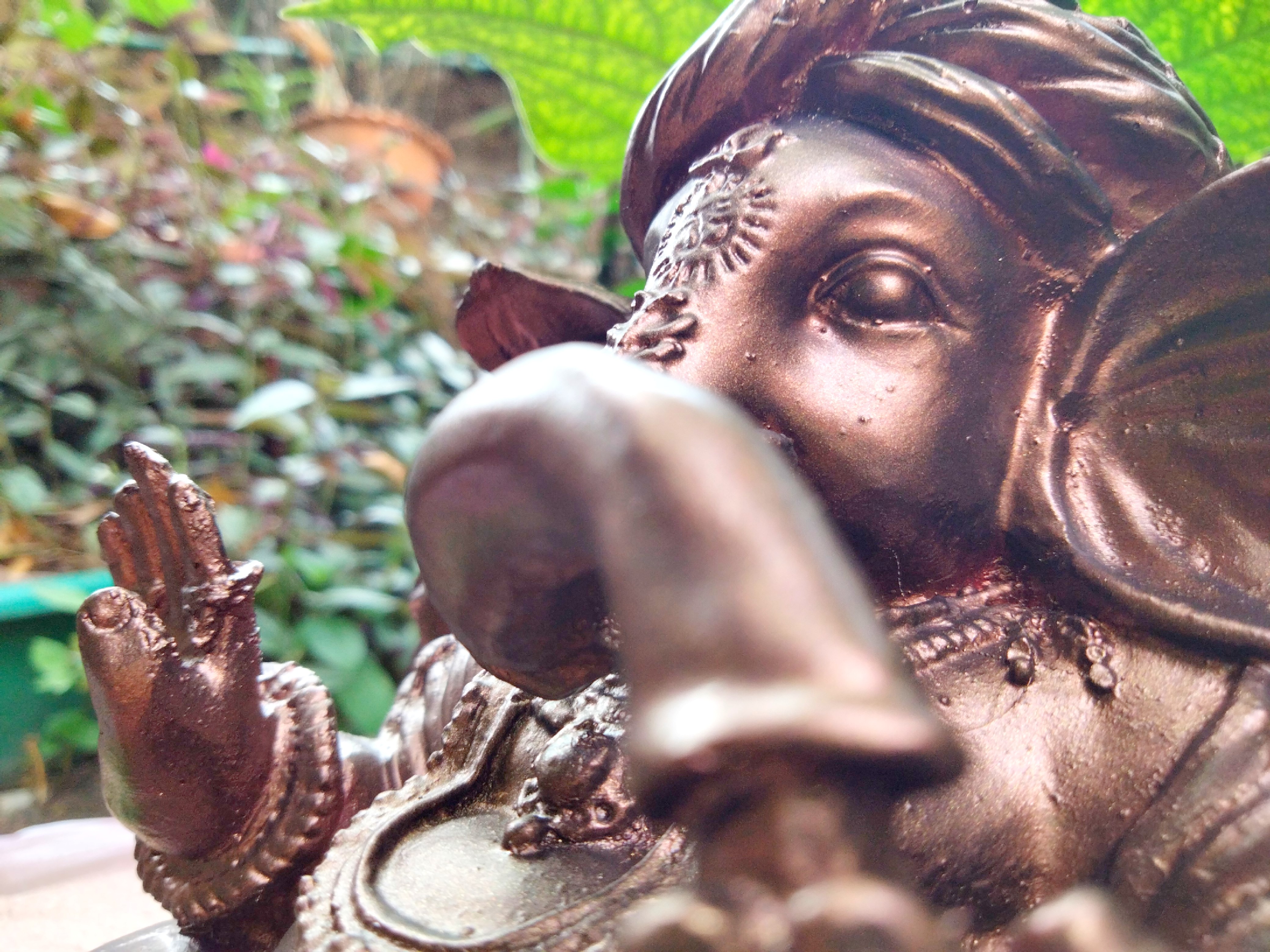 พระพิฆเนศ ปางโพกผ้า ค้าขายรุ่งเรือง โทนสีน้ำตาลเกรงขาม