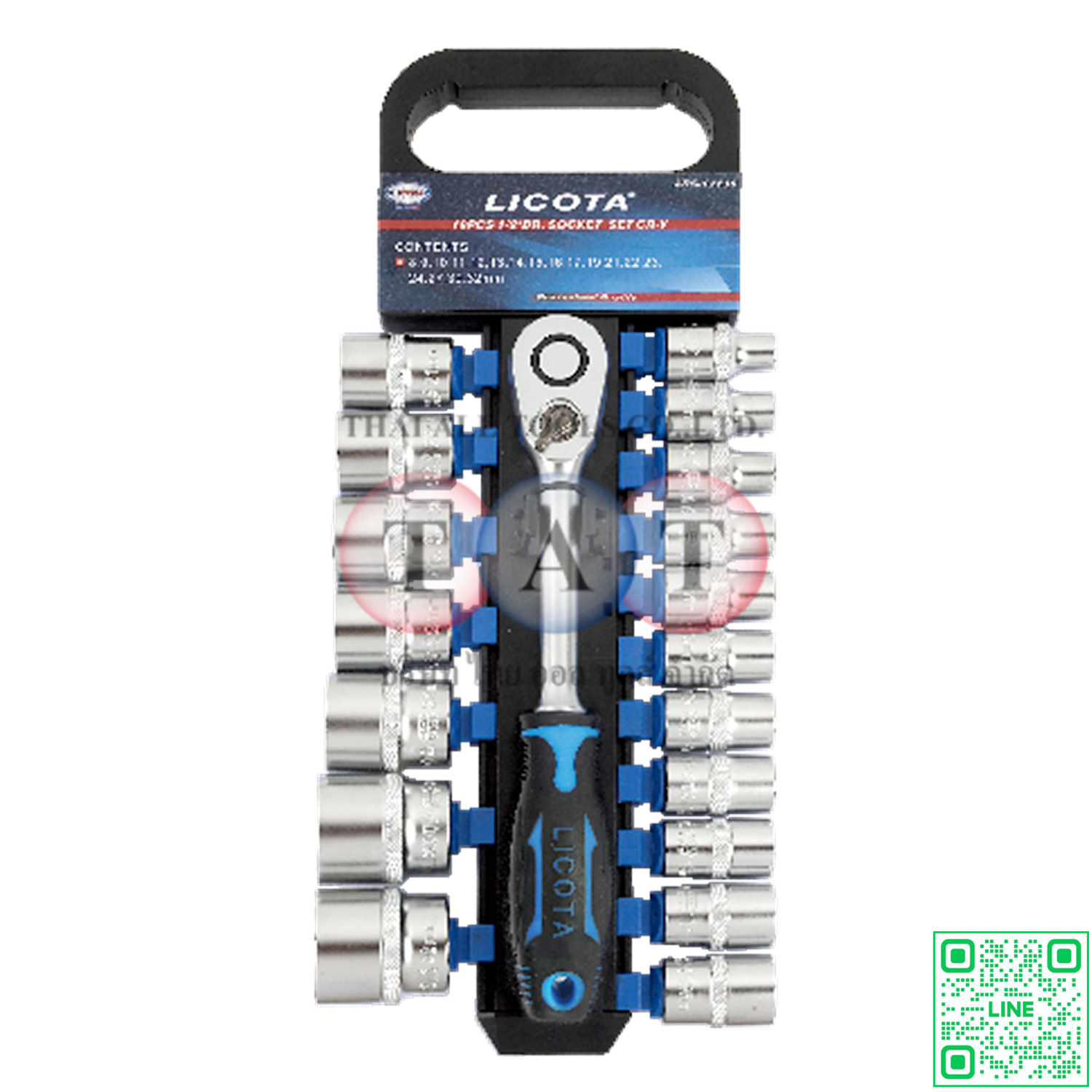 19 PCS 1/2" DR. SUPER LOCK SOCKET SET, CR-V