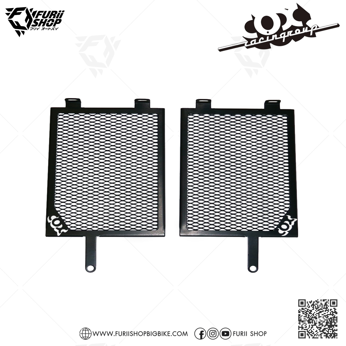 การ์ดหม้อน้ำ Cox Racing Radiator Guard Left+Right (Black) : for BMW R1250GS / Adventure 2019
