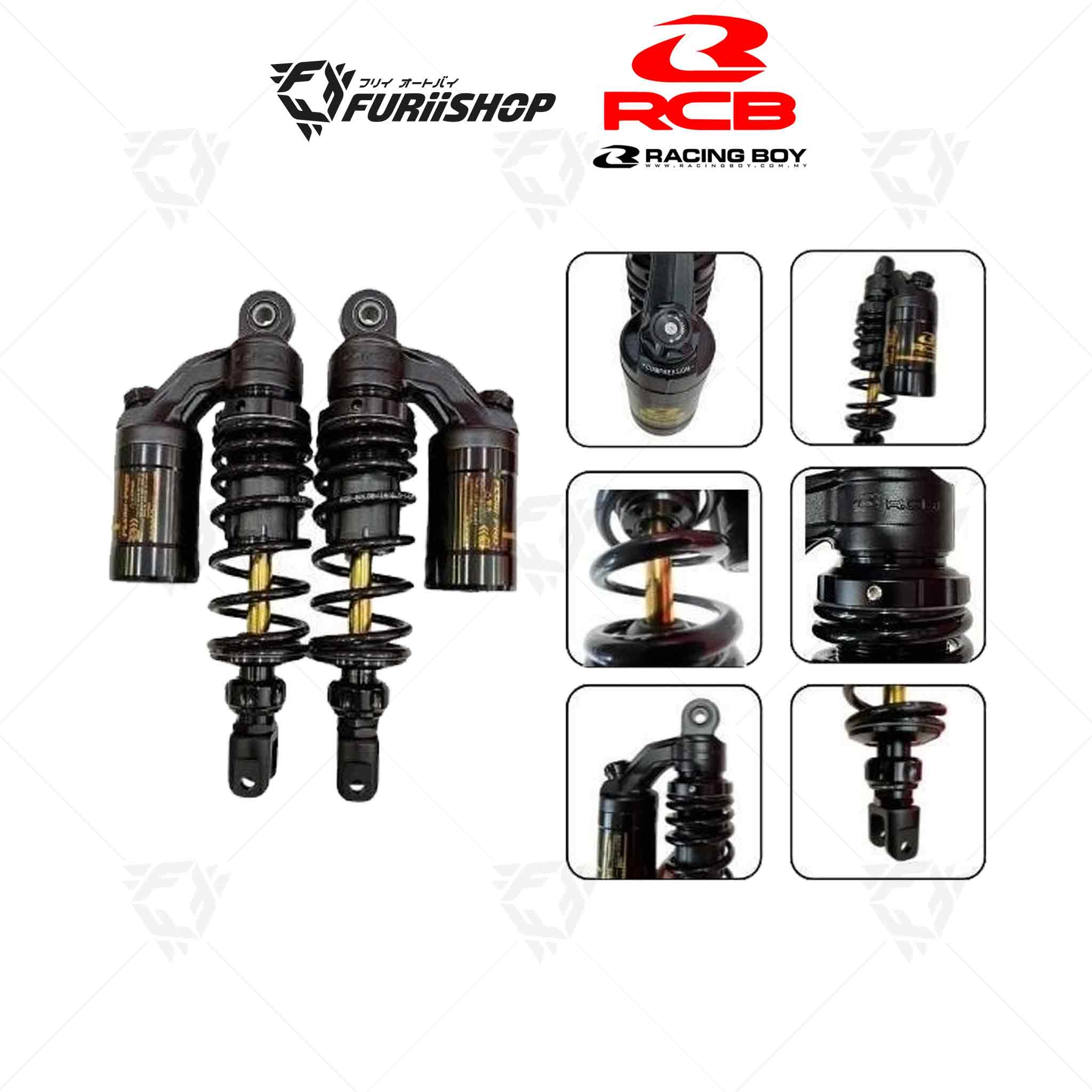 โช๊ค RCB Flow Pro สีดำ For Aerox155 275mm