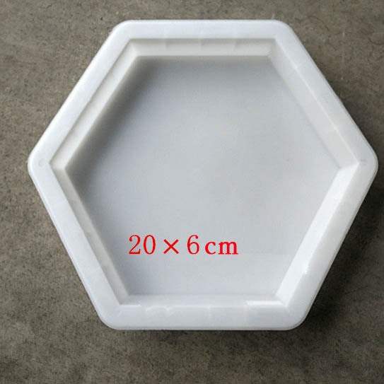 แม่พิมพ์บล็อคคอนกรีต ลาย 6 เหลี่ยม ขนาด 20x20x6 cm